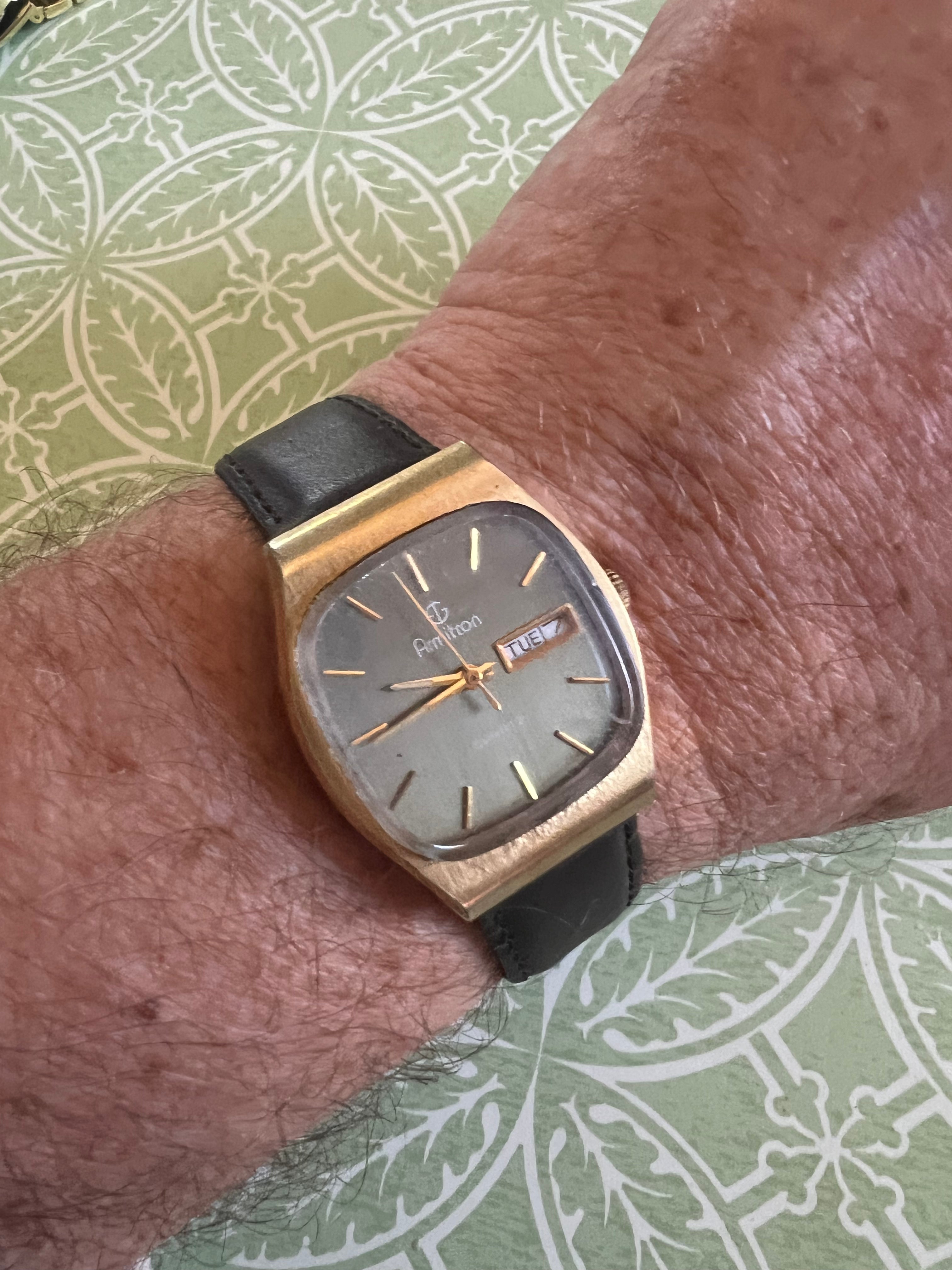 Vintage men’s Armitron tank watch.