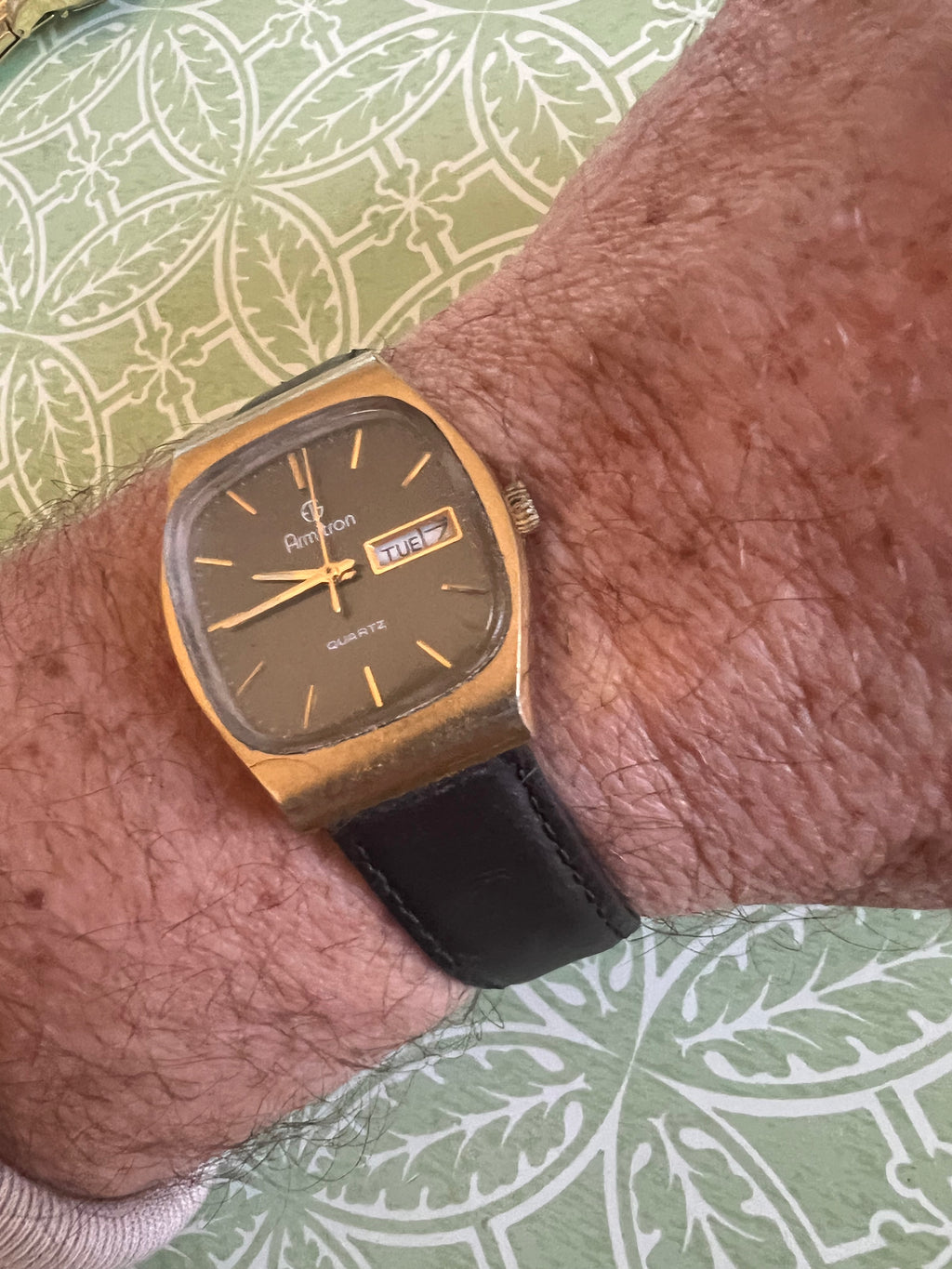 Vintage men’s Armitron tank watch.