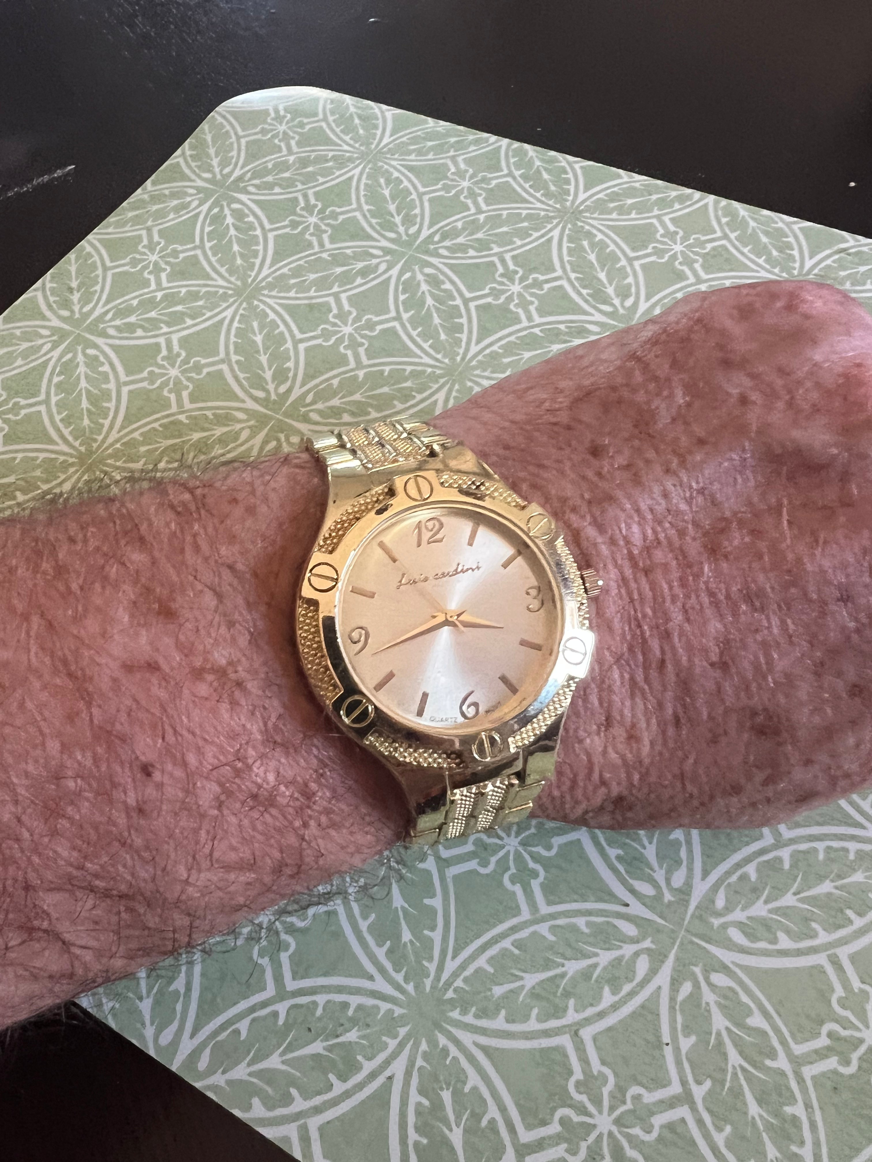 Men’s Luis Cardini gold tone dress watch