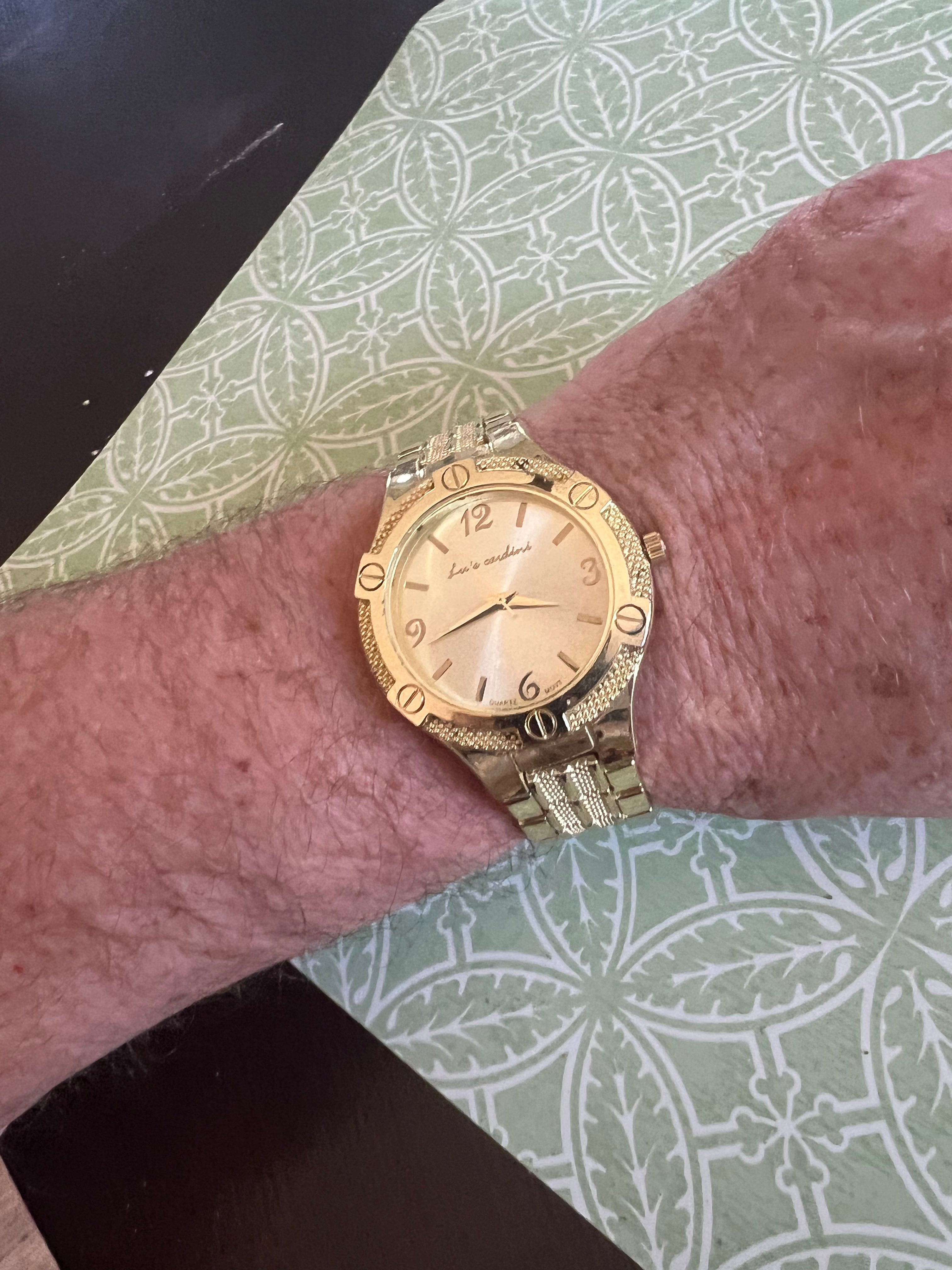 Men’s Luis Cardini gold tone dress watch