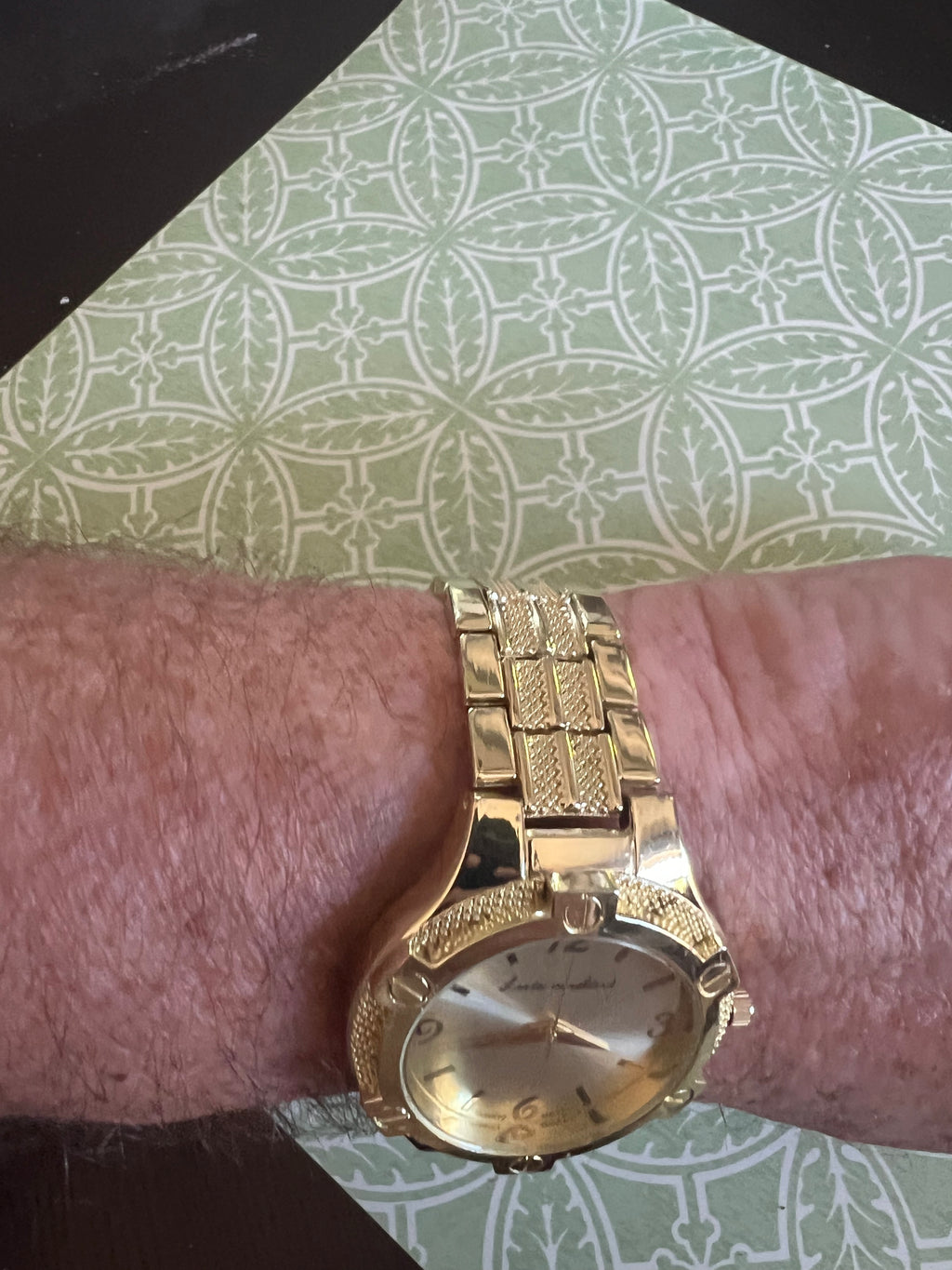 Men’s Luis Cardini gold tone dress watch
