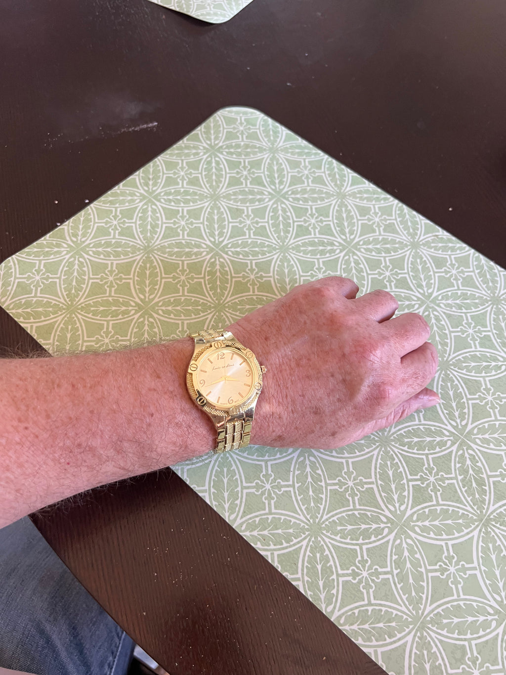 Men’s Luis Cardini gold tone dress watch