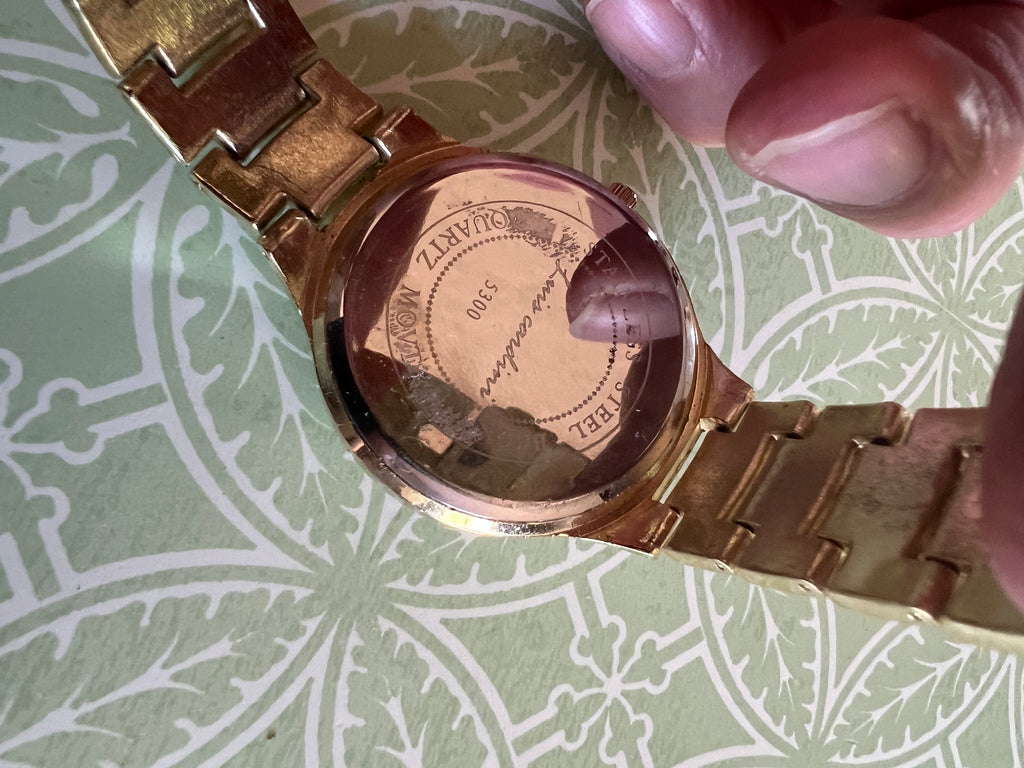 Men’s Luis Cardini gold tone dress watch