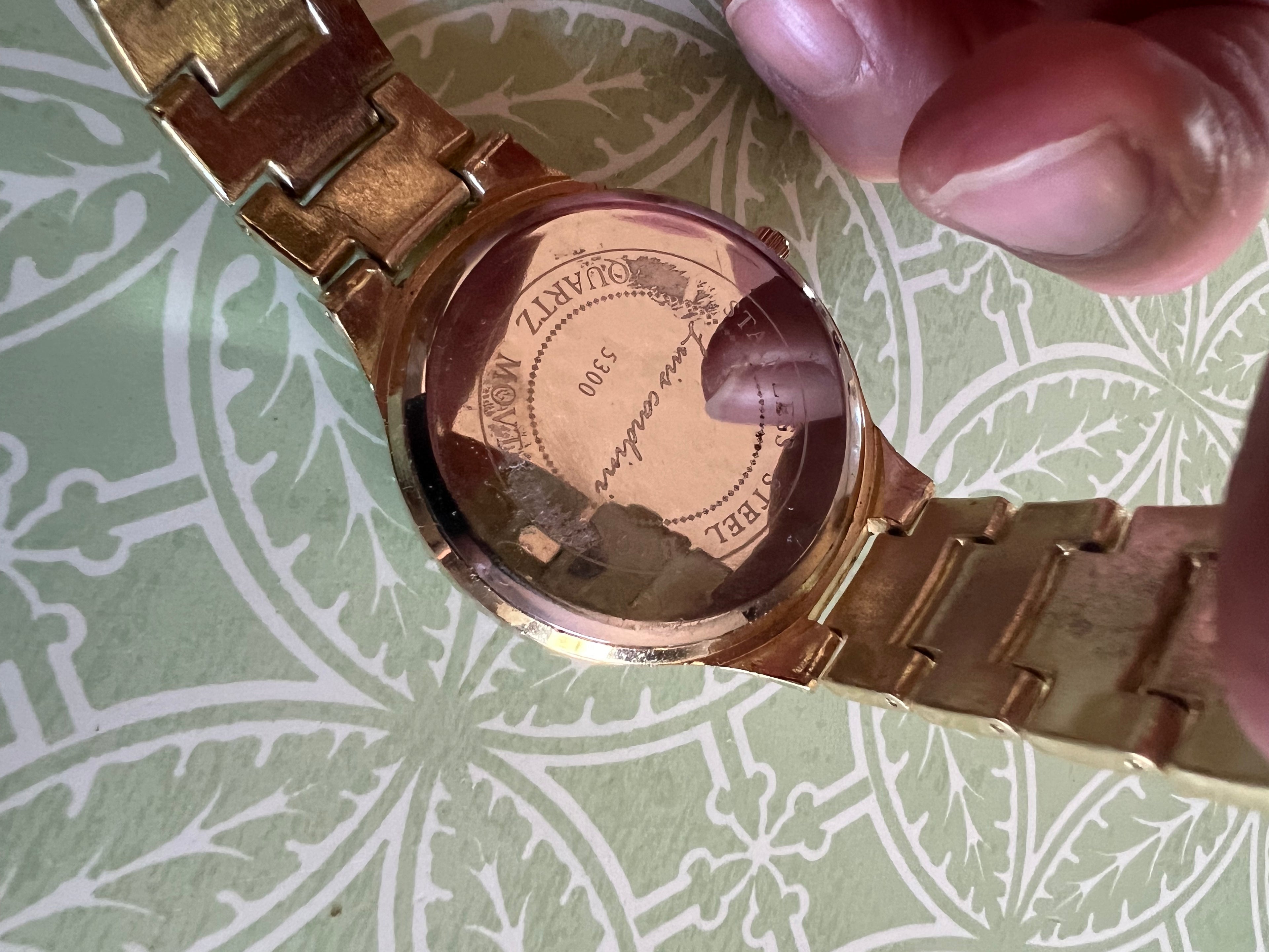 Men’s Luis Cardini gold tone dress watch