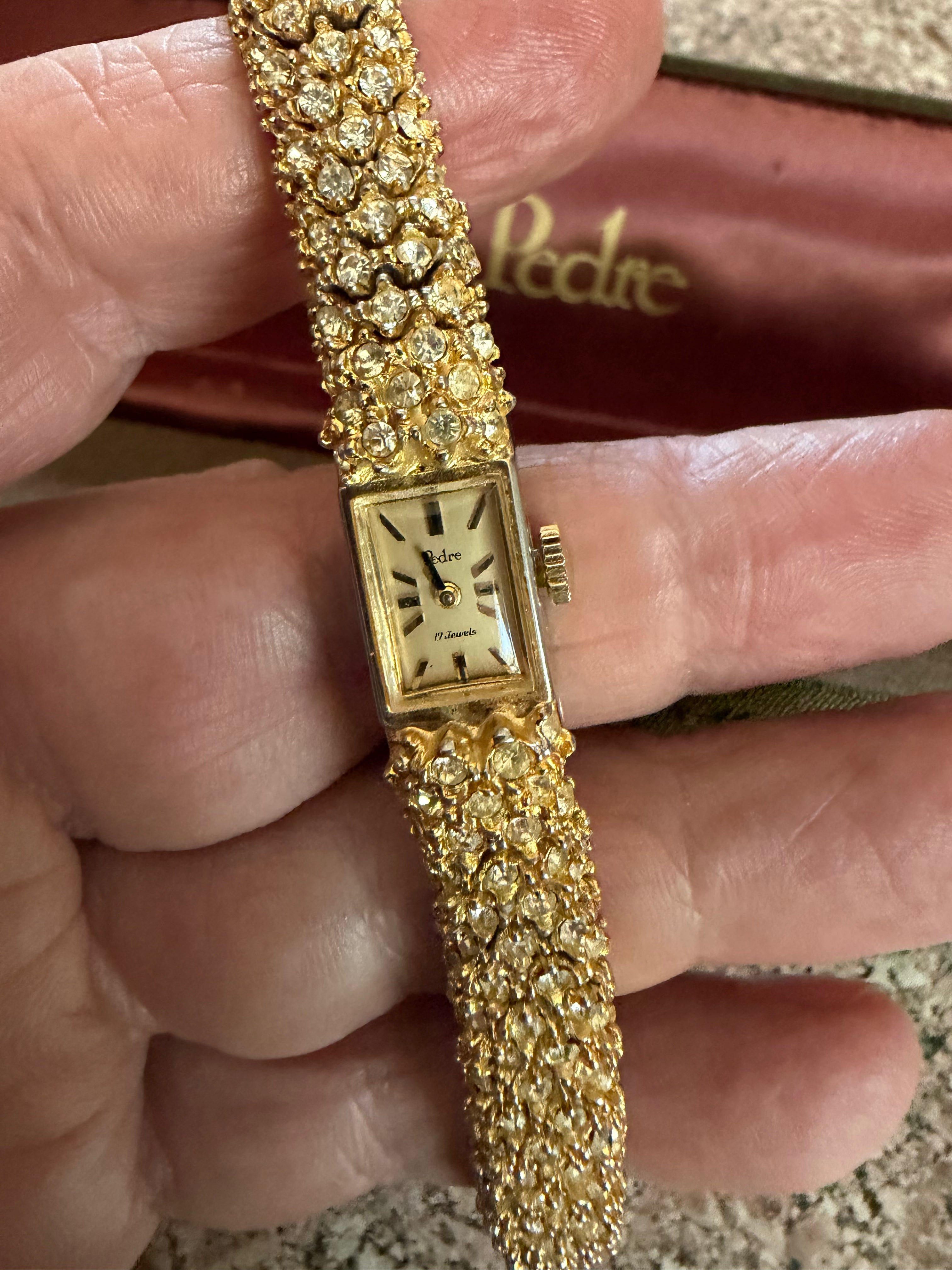 Vintage Pedre ladies cocktail watch articulated crystal bracelet