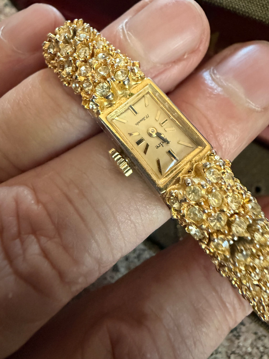 Vintage Pedre ladies cocktail watch articulated crystal bracelet