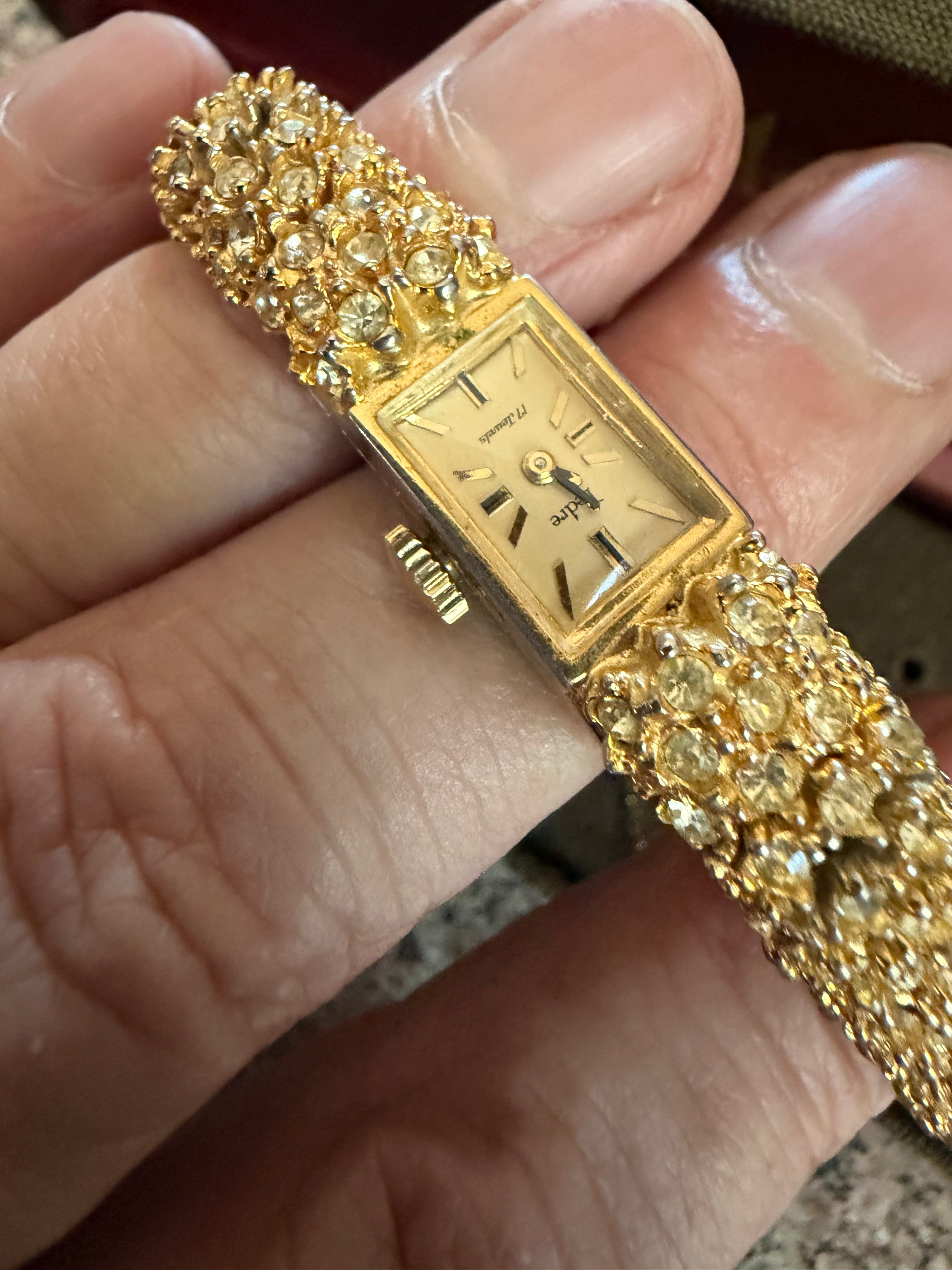 Vintage Pedre ladies cocktail watch articulated crystal bracelet