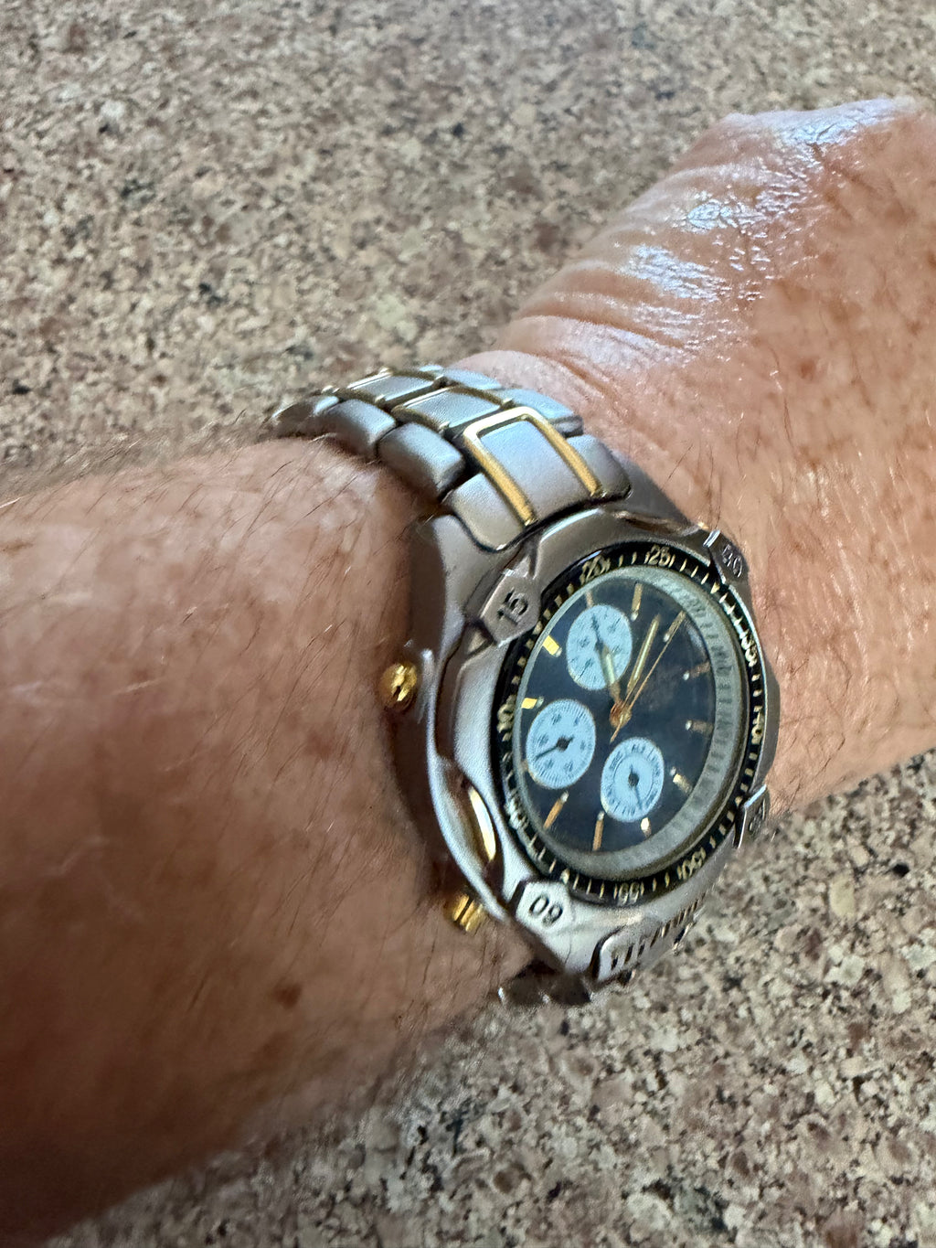 Phillip Persio two tone quartz men’s watch titanium
