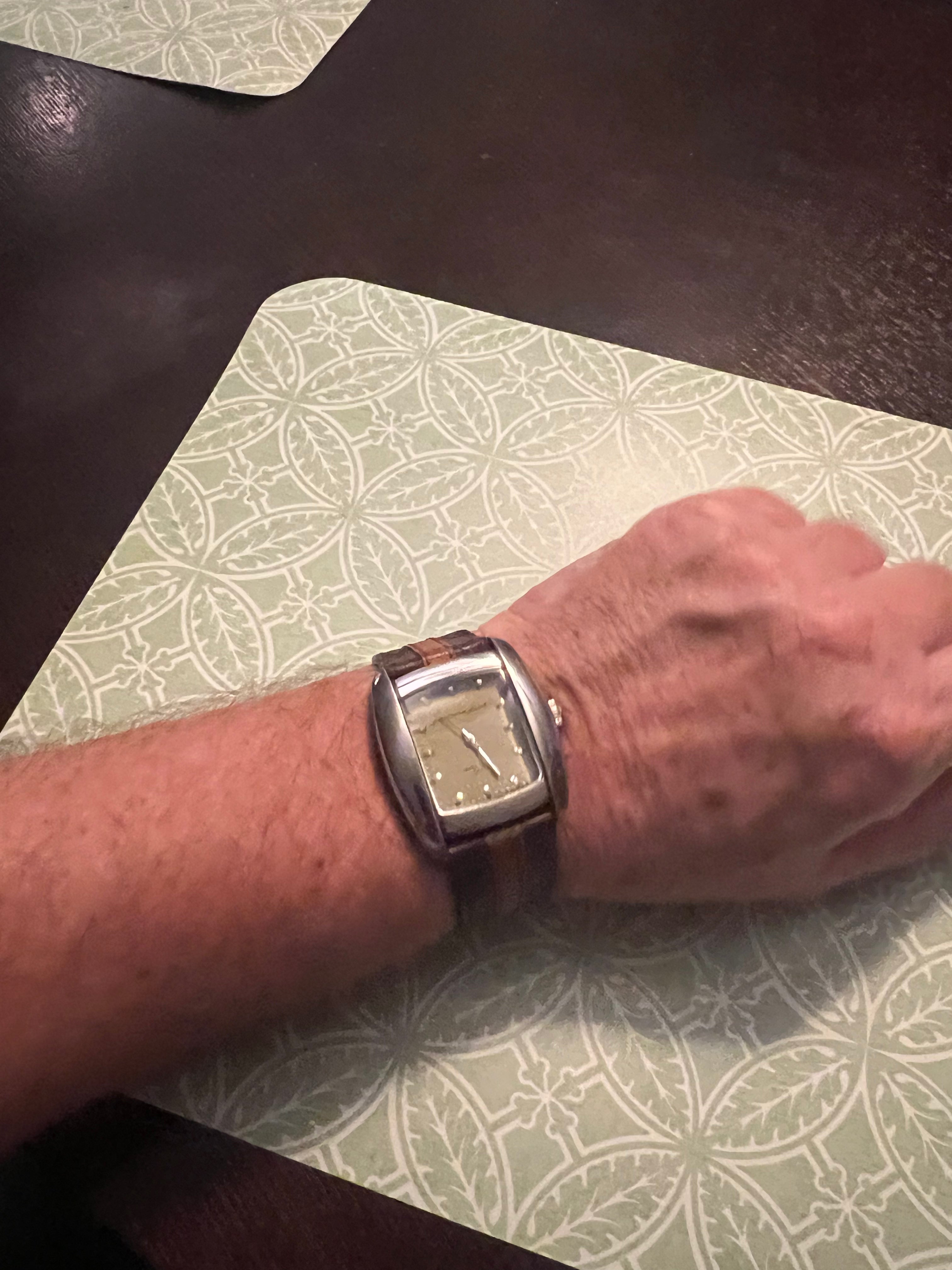 Men’s Panama Jack wide leather strap watch. New battery