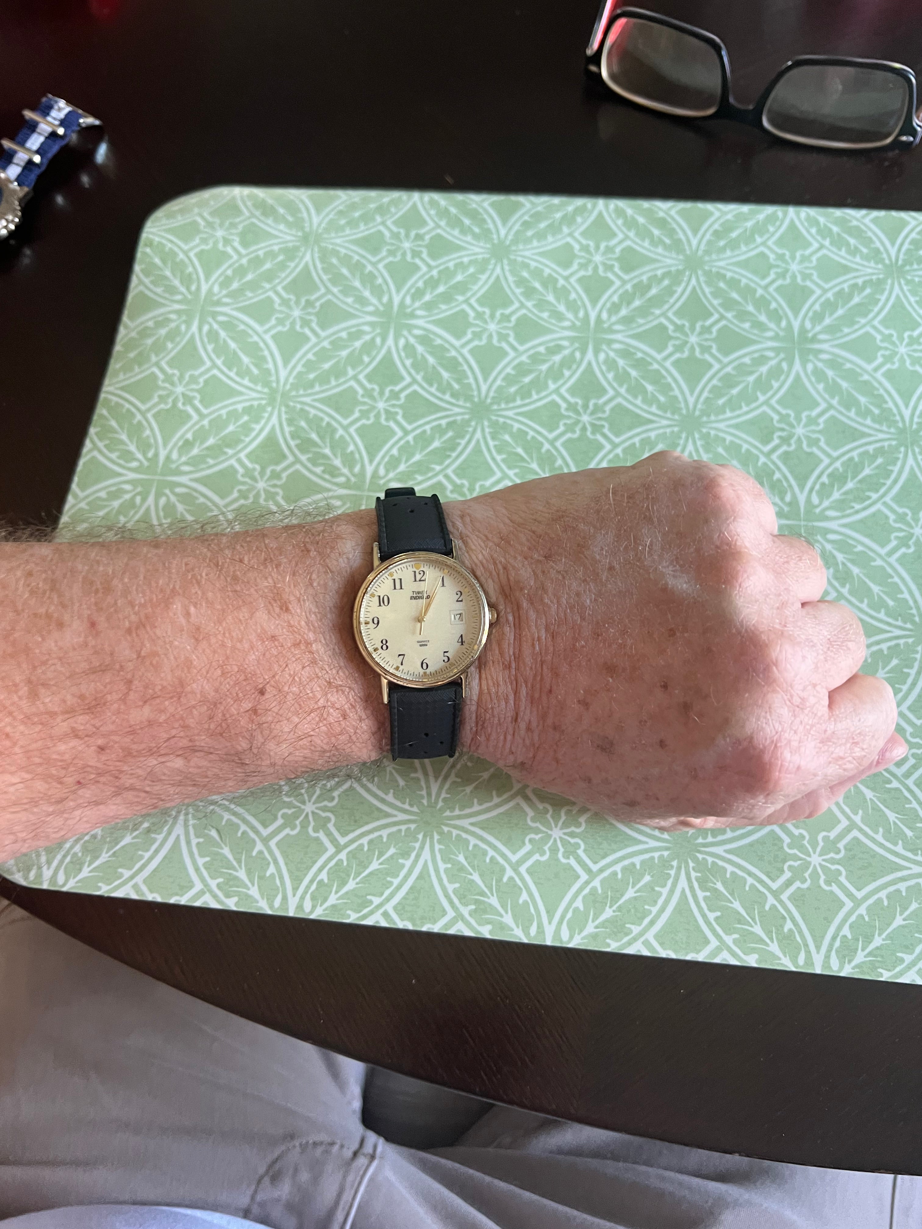 Men’s vintage Timex Indiglo Watch new battery Tropic strap