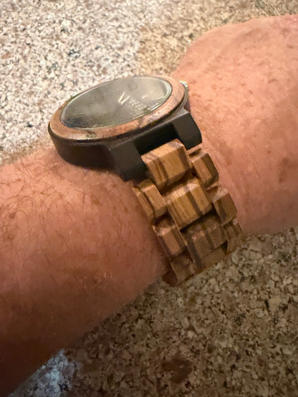 BOBO BIRD O26-1 Men’s Zebrawood Watch Black Dial Day Date Quartz Wood Bracelet