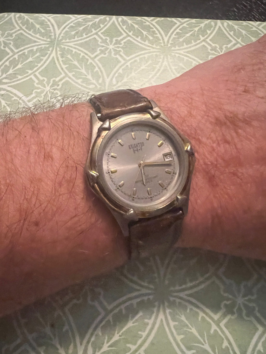 Men’s 1991 Brighton Bay date watch two-tone