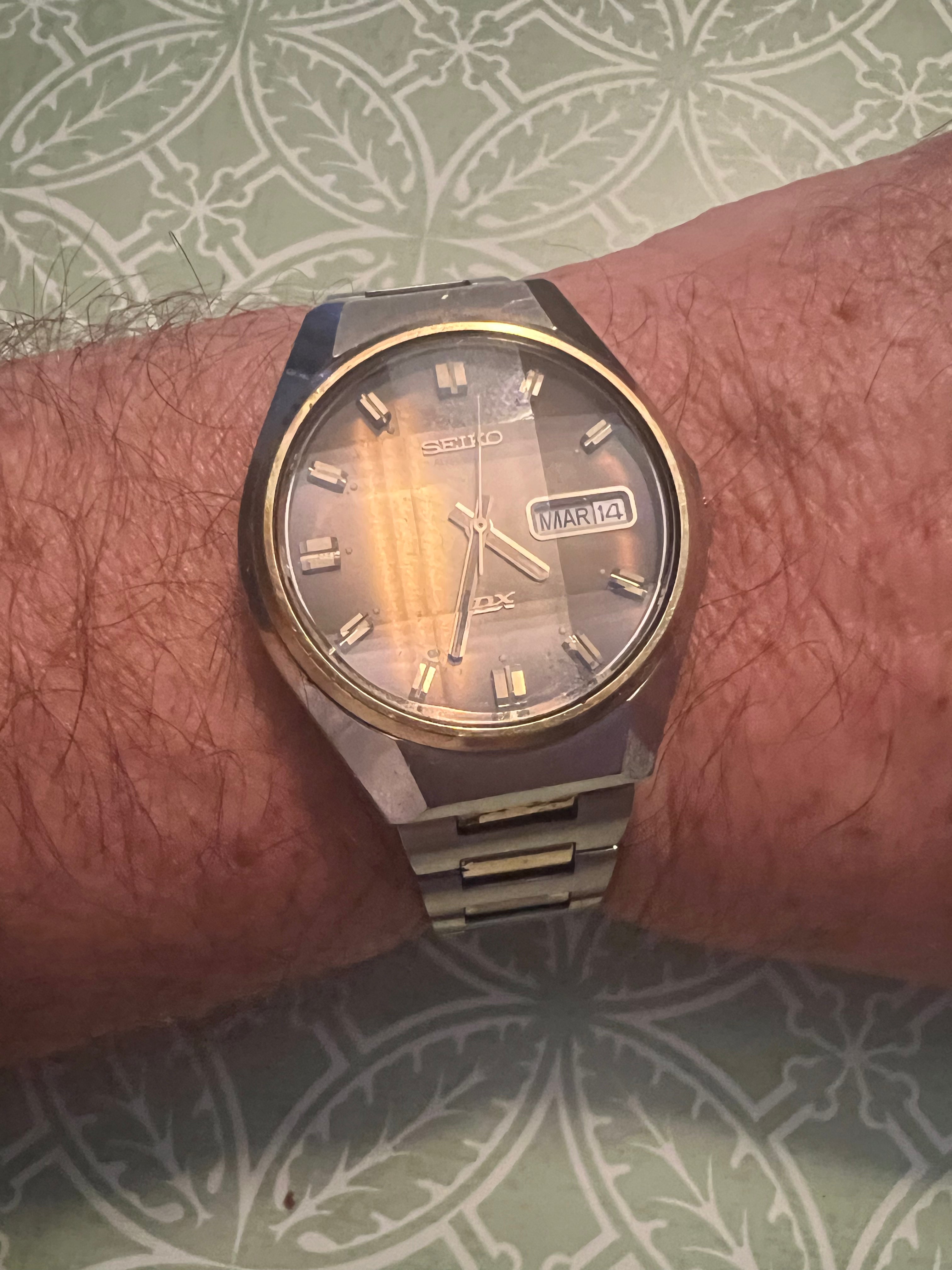 Vintage SEIKO DX  Automatic Tiger's Eye 17 jewels Men’s Watch Beveled Crystal