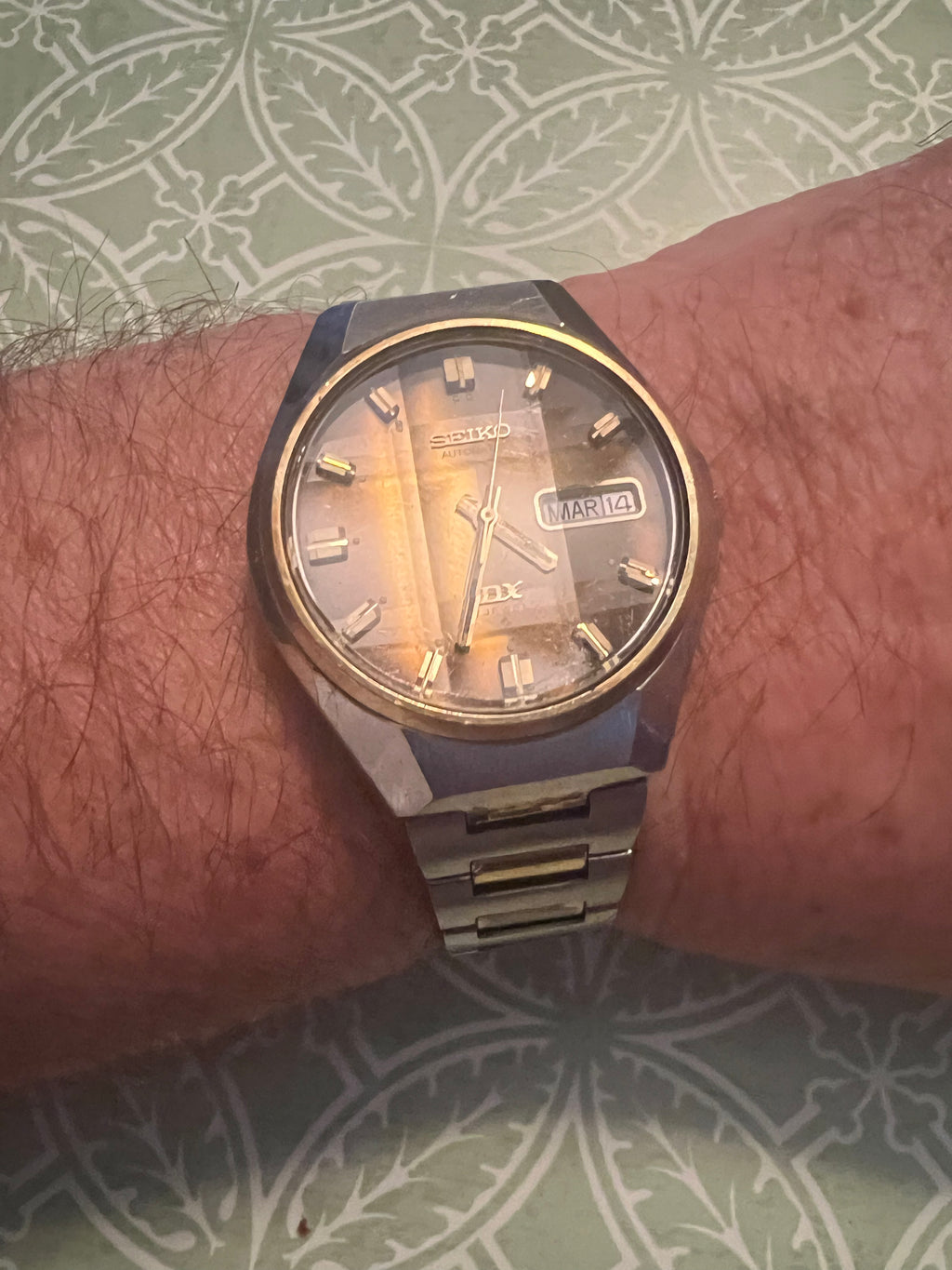 Vintage SEIKO DX  Automatic Tiger's Eye 17 jewels Men’s Watch Beveled Crystal