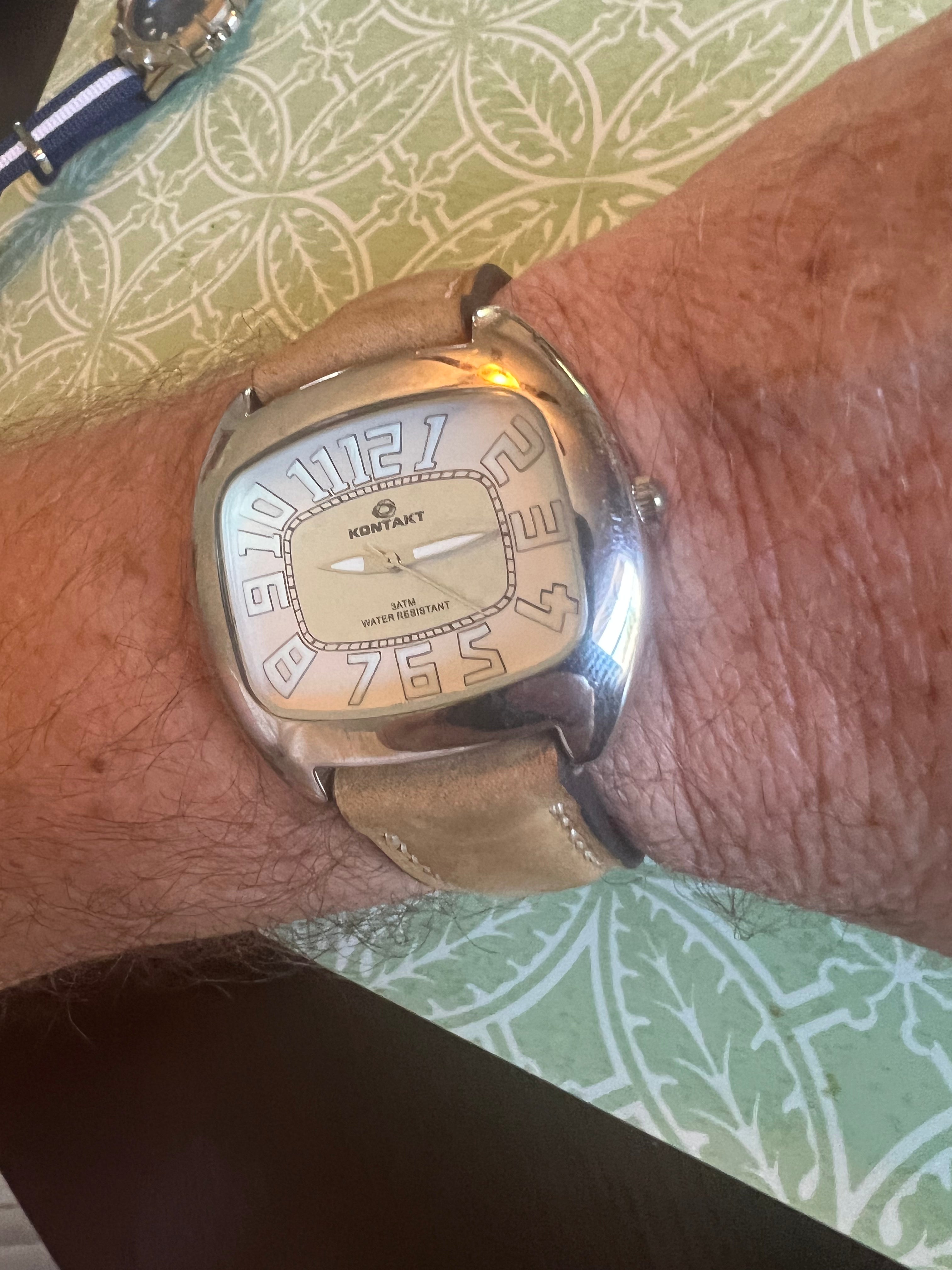 Men’s large rectangular Kontakt brand watch