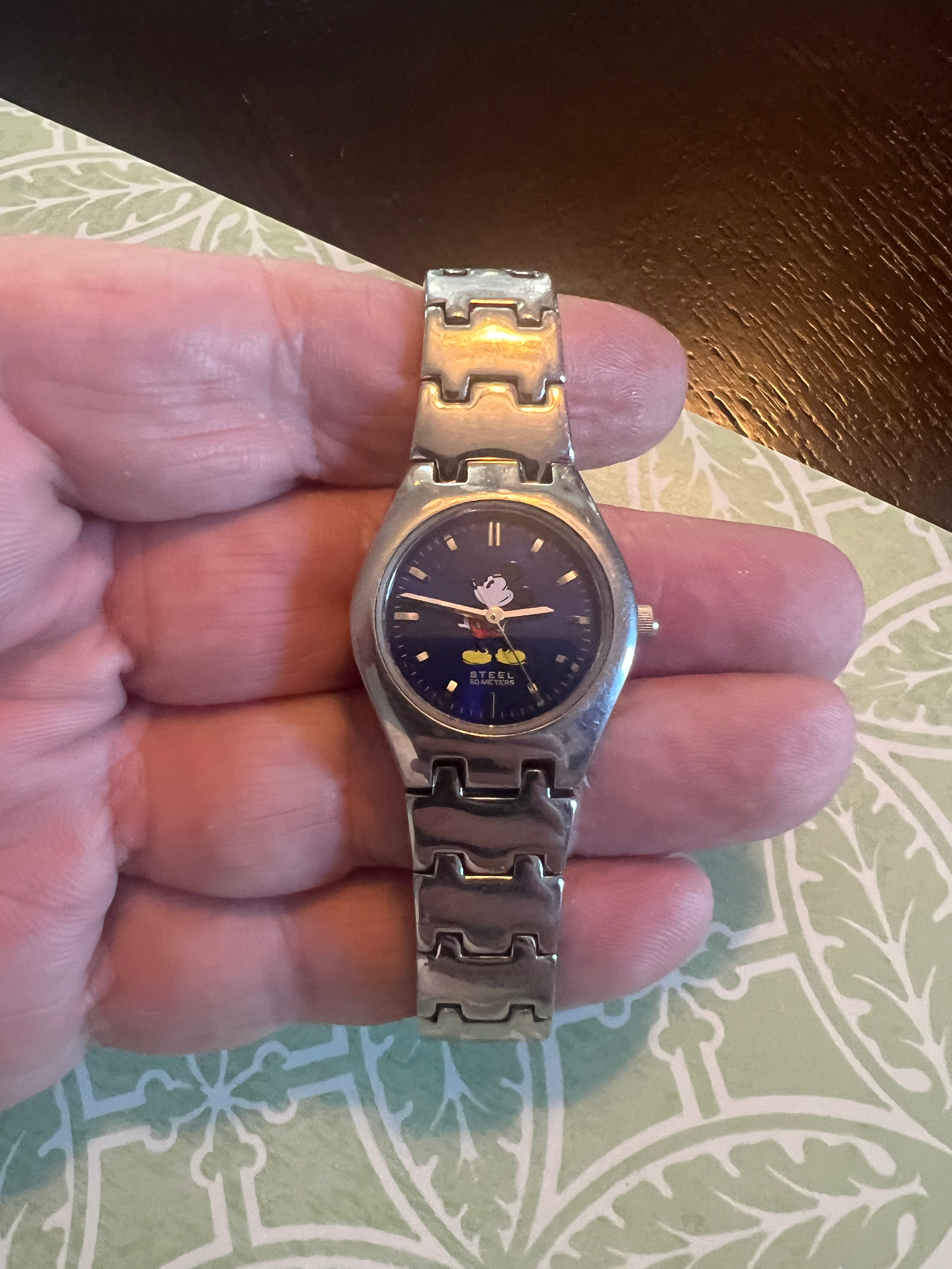 Disney Steel by Fossil Mickey Mouse dainty ladies watch. New battery