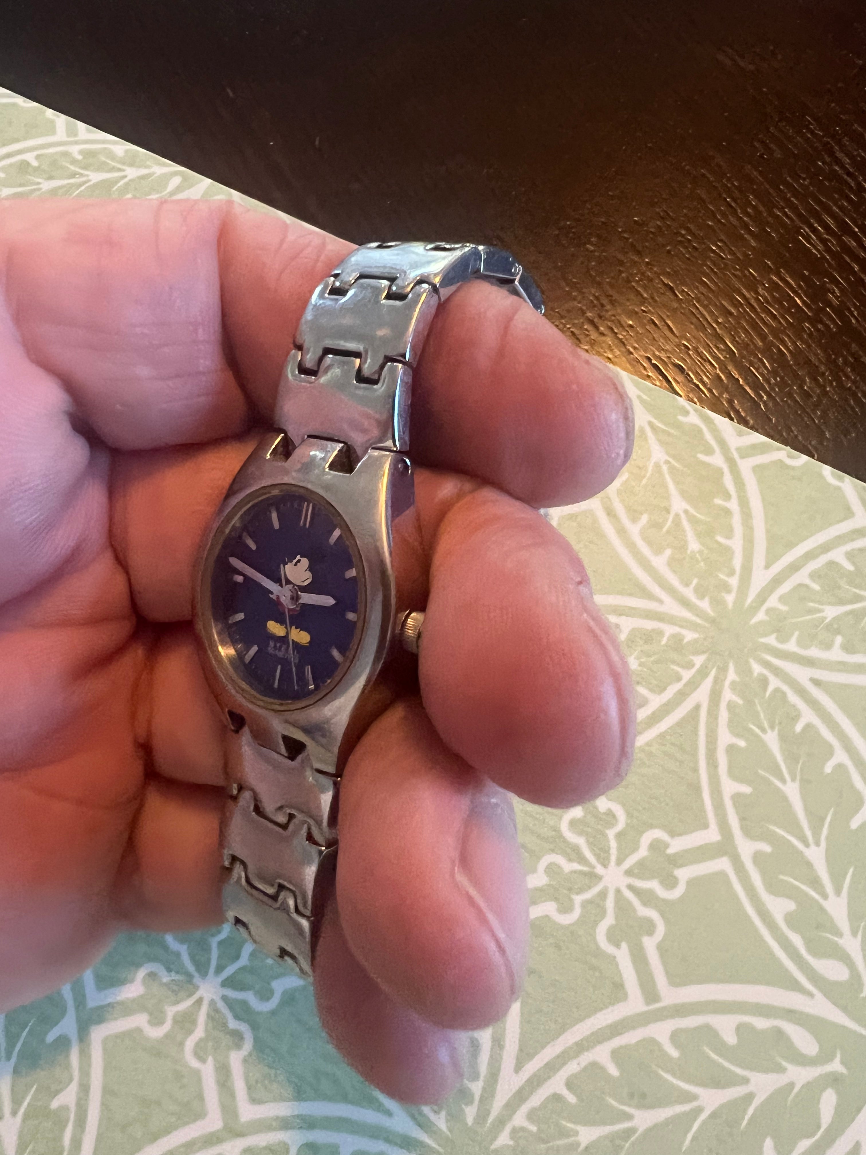 Disney Steel by Fossil Mickey Mouse dainty ladies watch. New battery