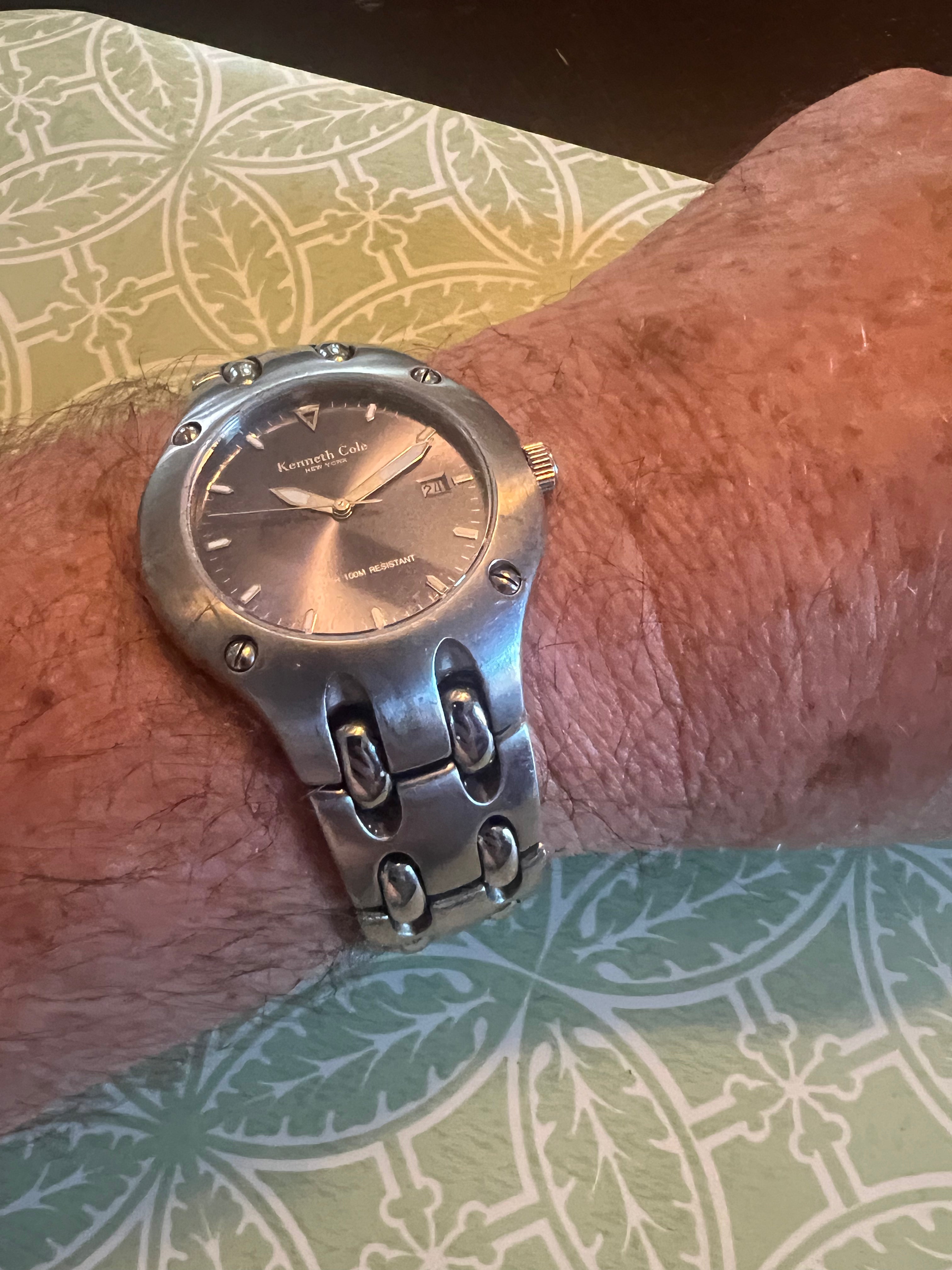 KENNETH COLE NY KC3237 ALL STEEL BLUE DIAL LUME HANDS/MARKS 10ATM MEN'S WATCH