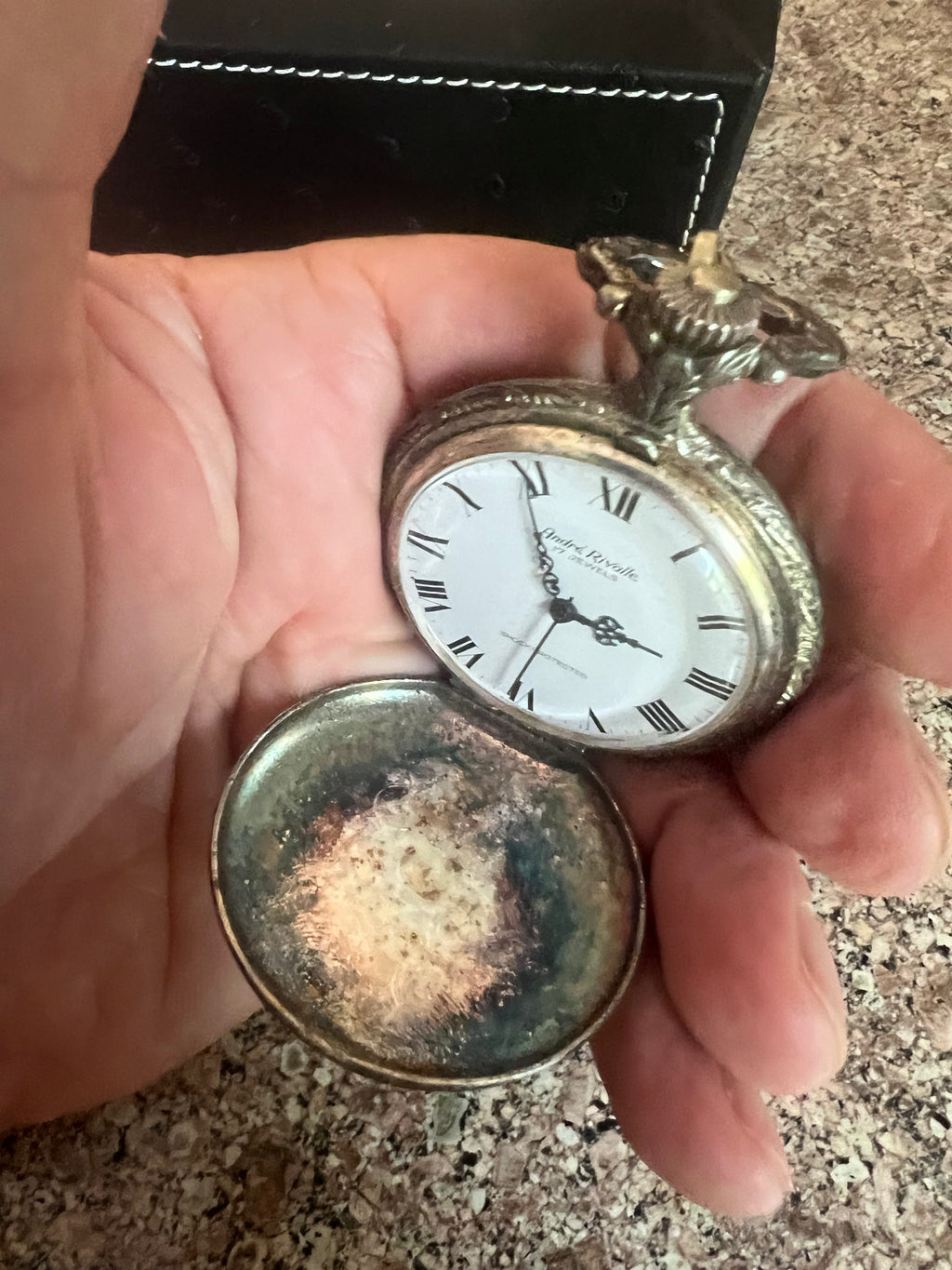 Vintage men’s Andre Rivalle 17-jewel Swiss pocket watch. Runs perfectly