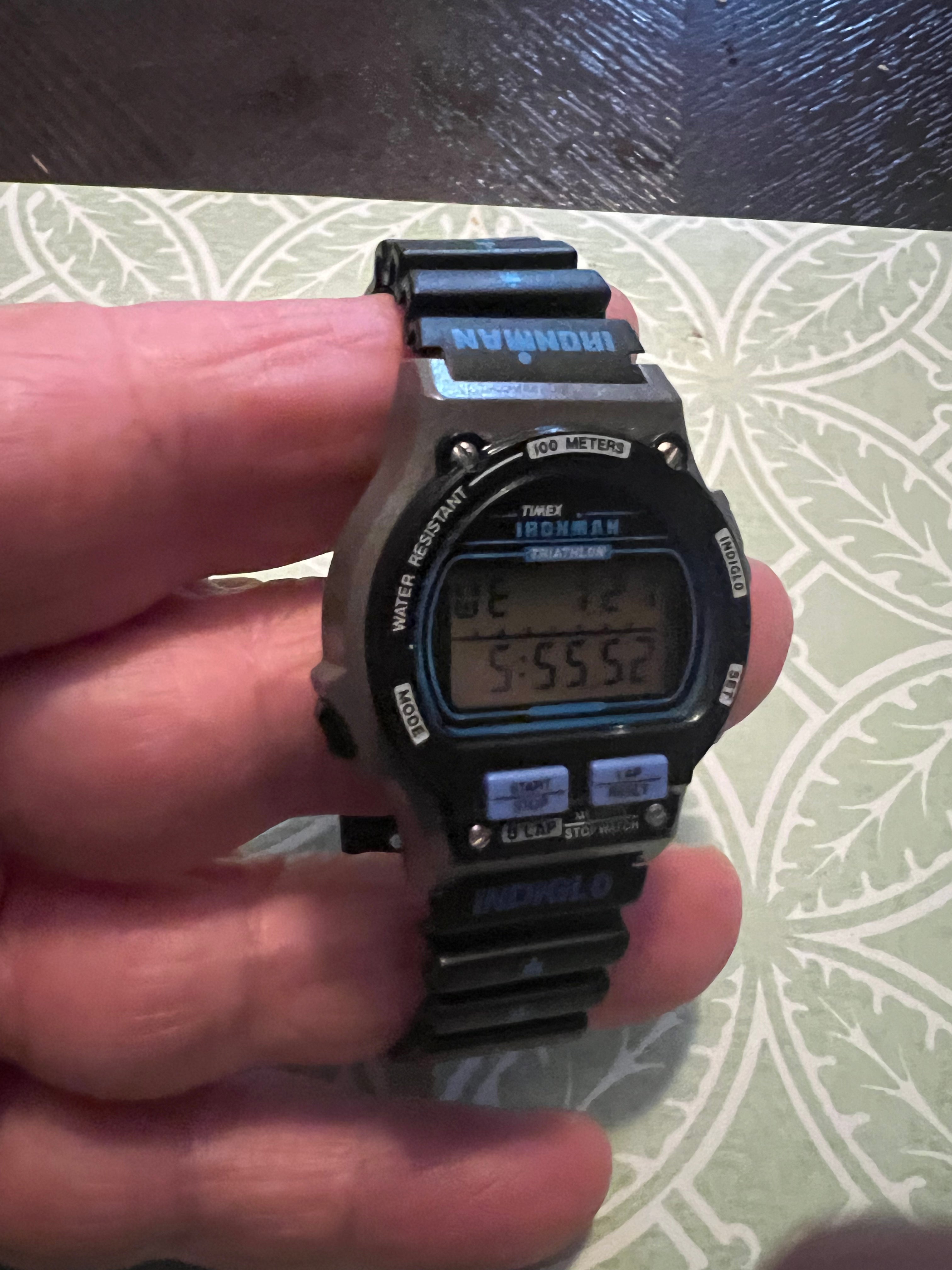 Vintage 1990s Timex Ironman Watch, Digital Watch, Women’s new battery bright glow