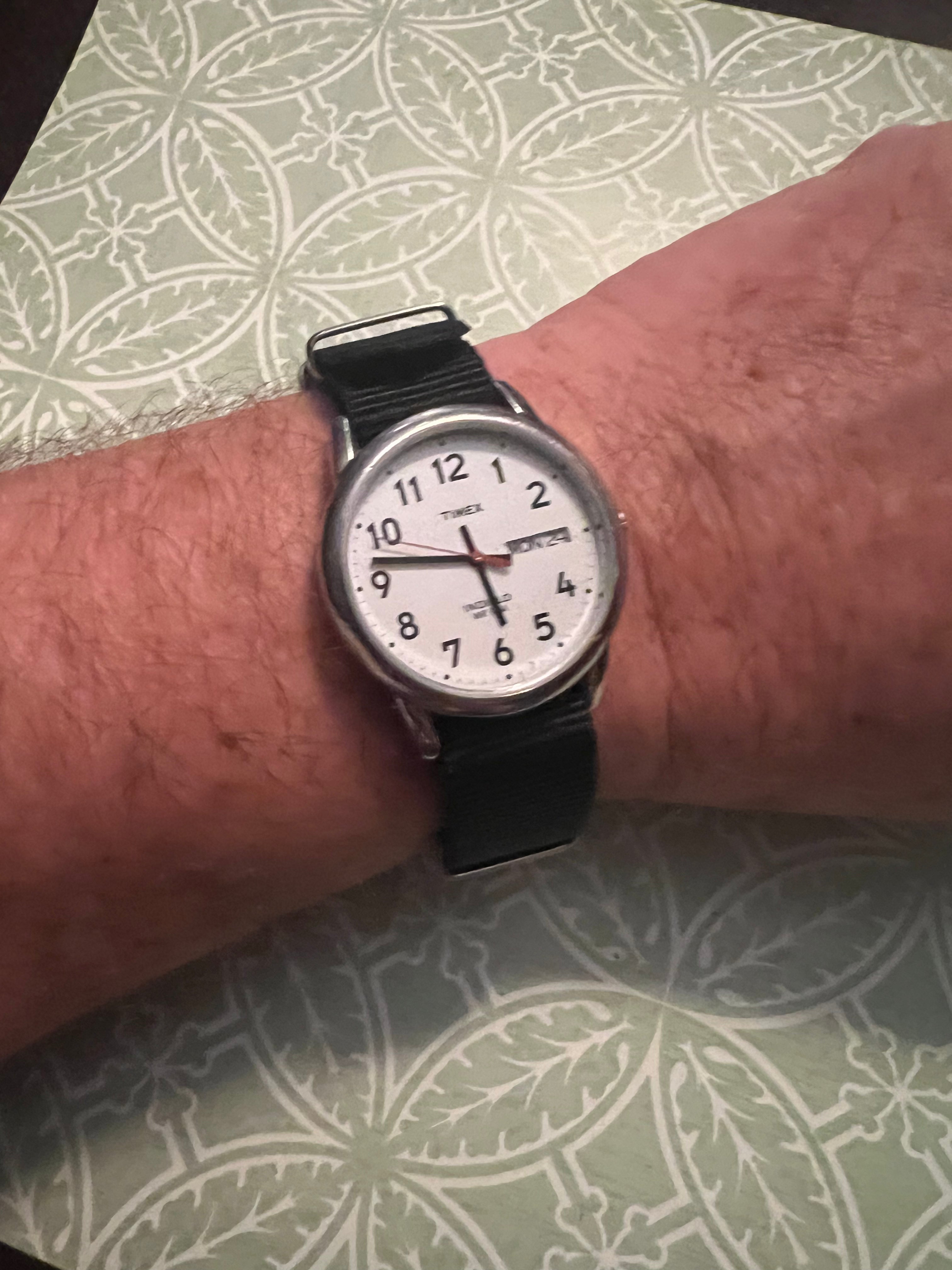 Men’s 90’s Timex Indiglo field watch new battery, crystal, and nato strap