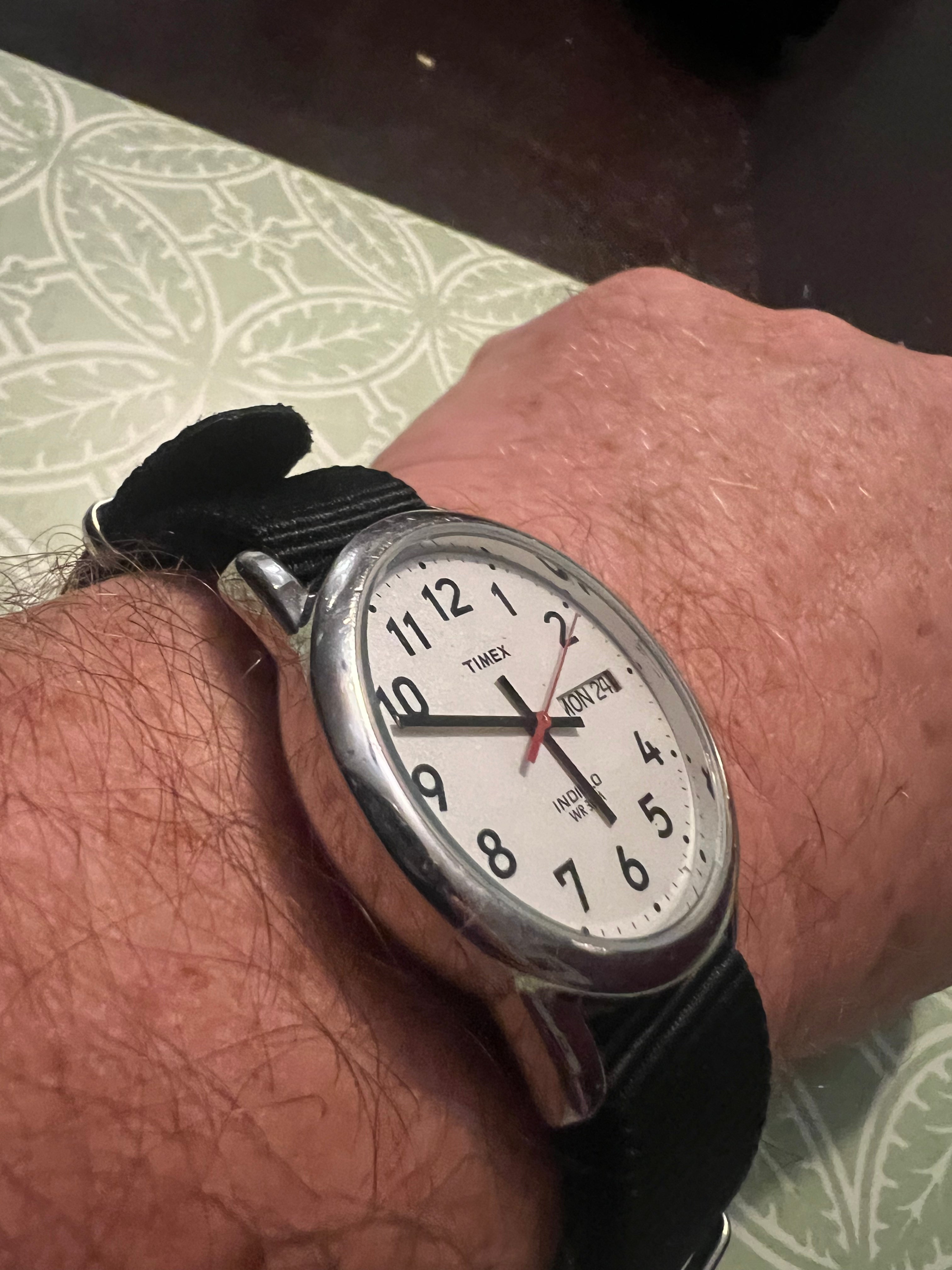 Men’s 90’s Timex Indiglo field watch new battery, crystal, and nato strap