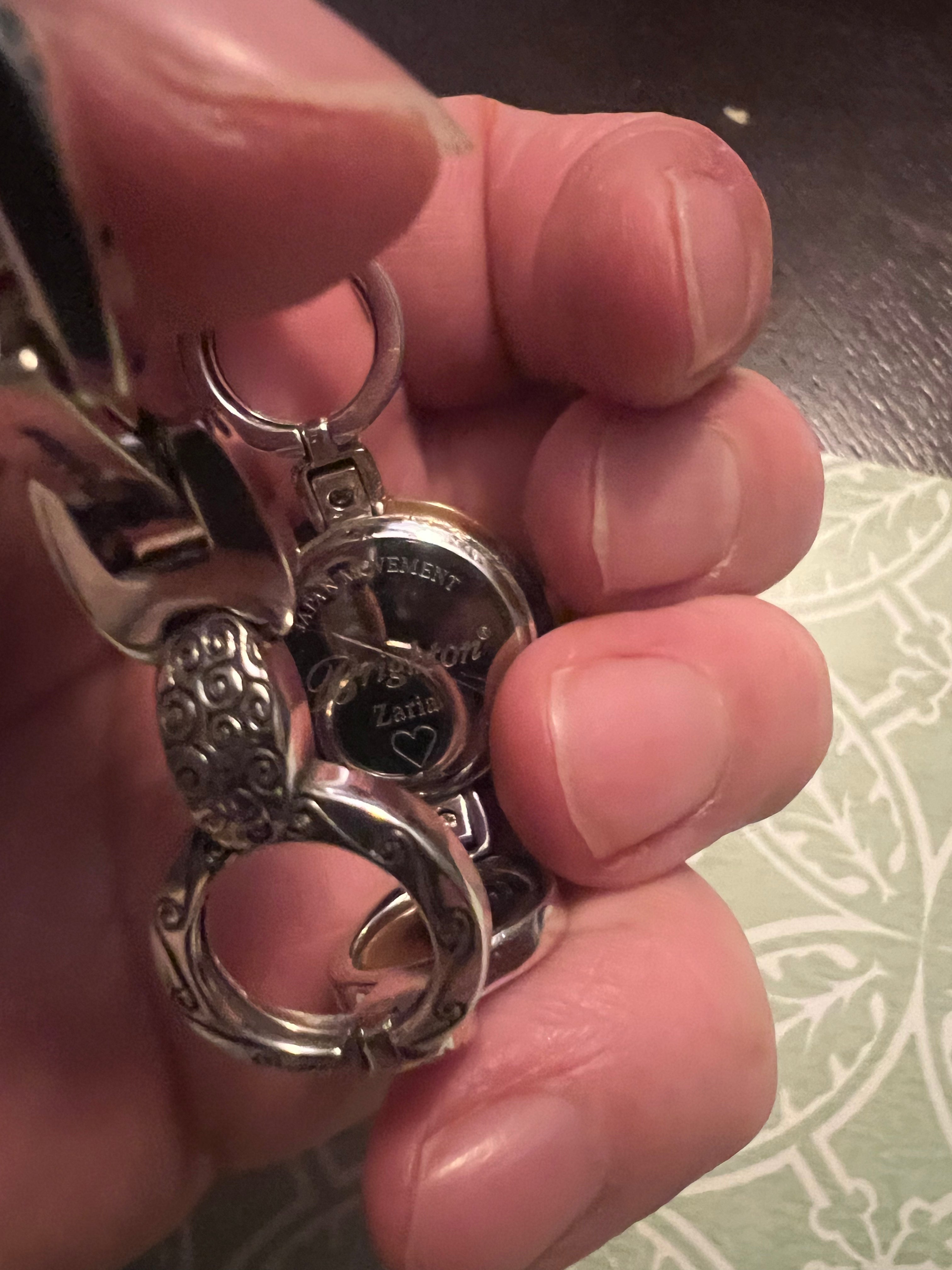 Brighton Zaria Watch Silver Tortoise Shell White Face New Battery !!!