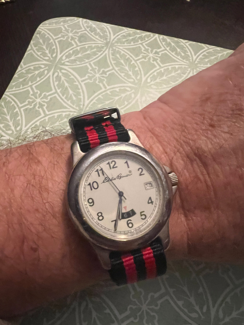 Men’s Eddie Bauer field watch with date and military time window