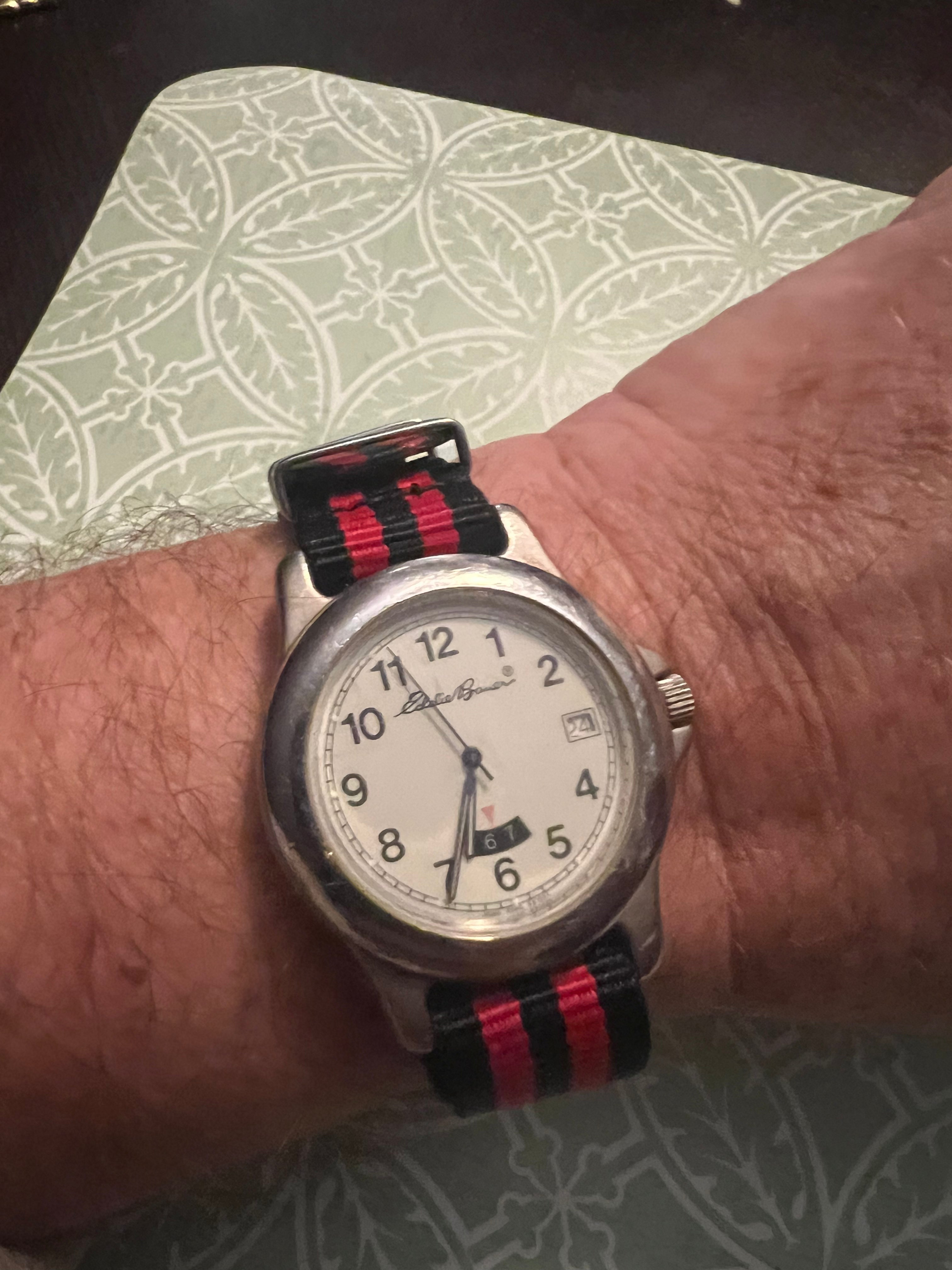 Men’s Eddie Bauer field watch with date and military time window