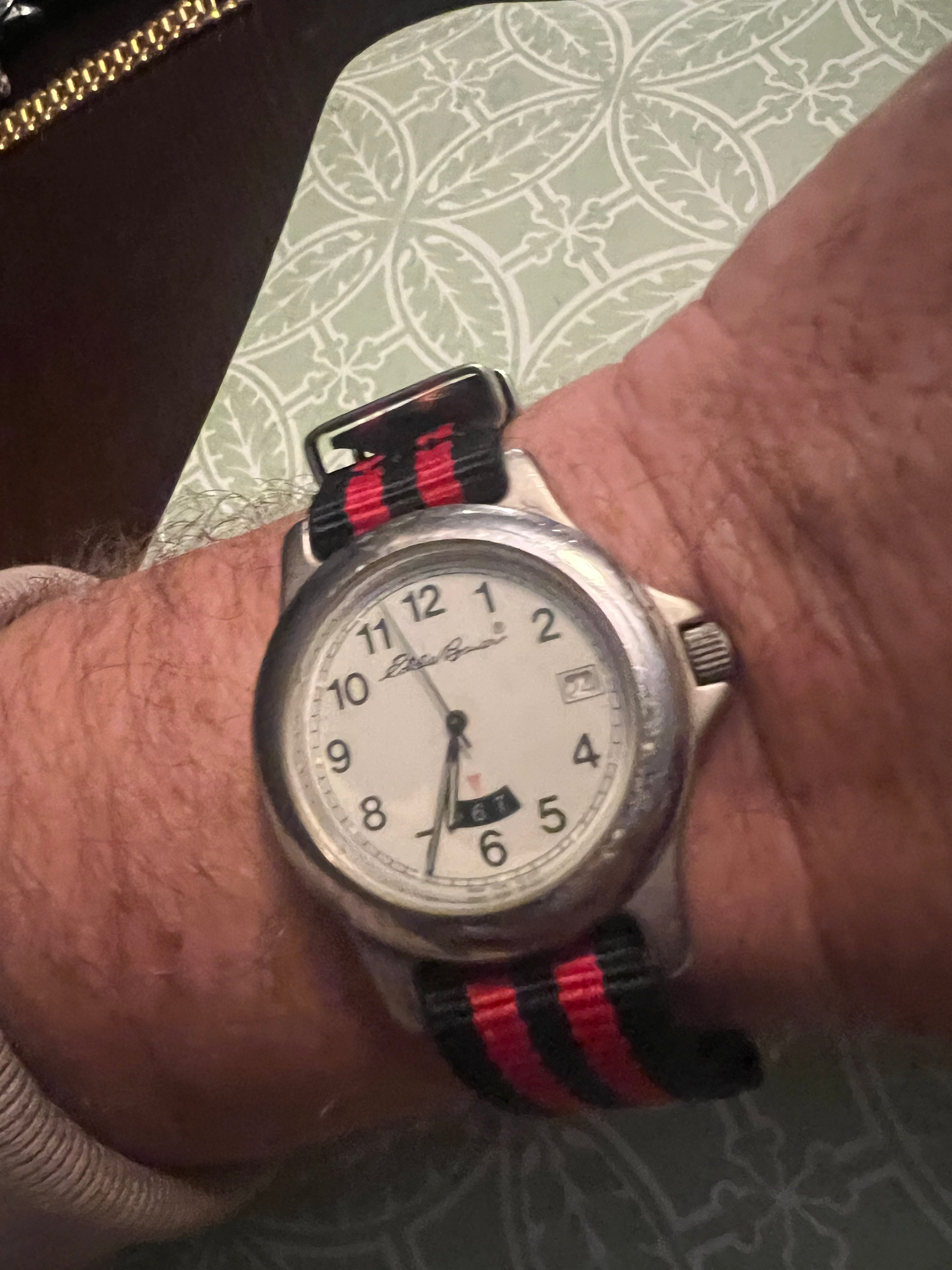 Men’s Eddie Bauer field watch with date and military time window
