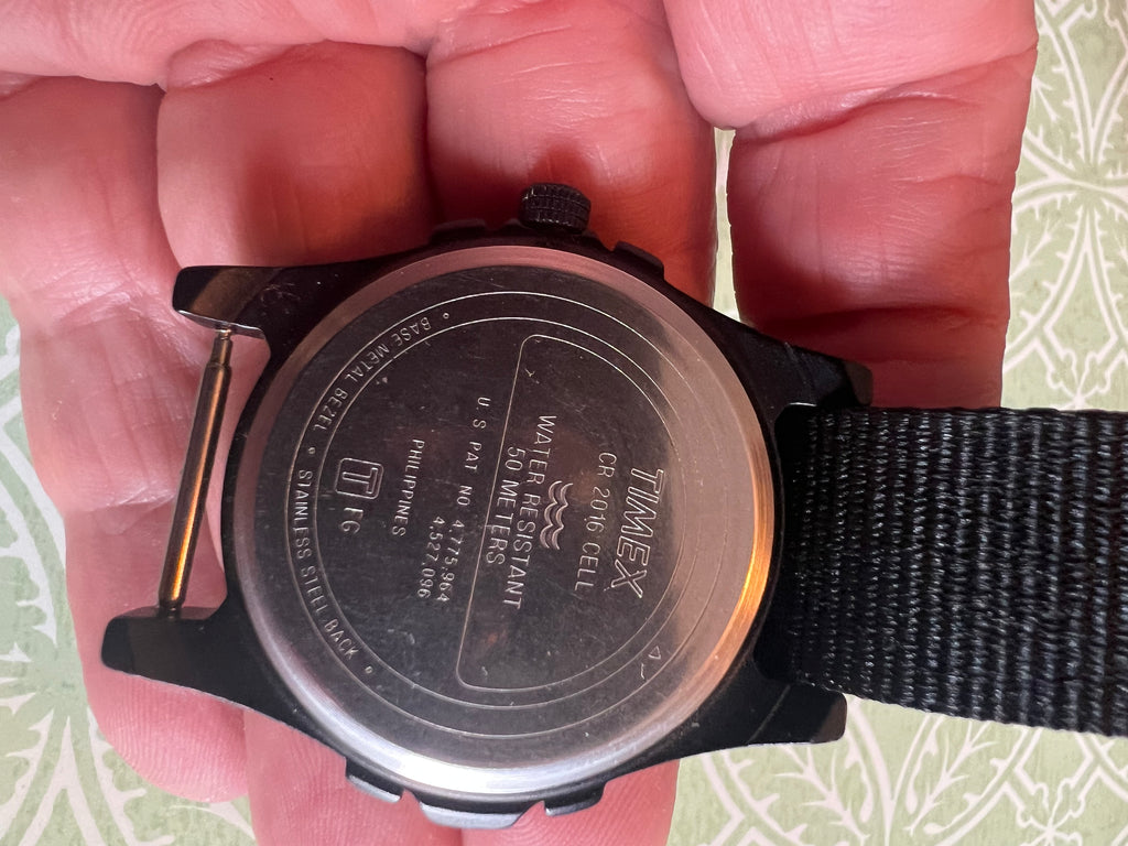 Timex Expedition Watch Men Indiglo 38mm Silver Black Dial Date Vintage 1990's