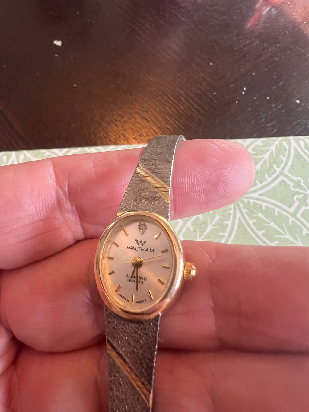 Vintage ladies Waltham dainty gold tone watch. Runs perfectly.