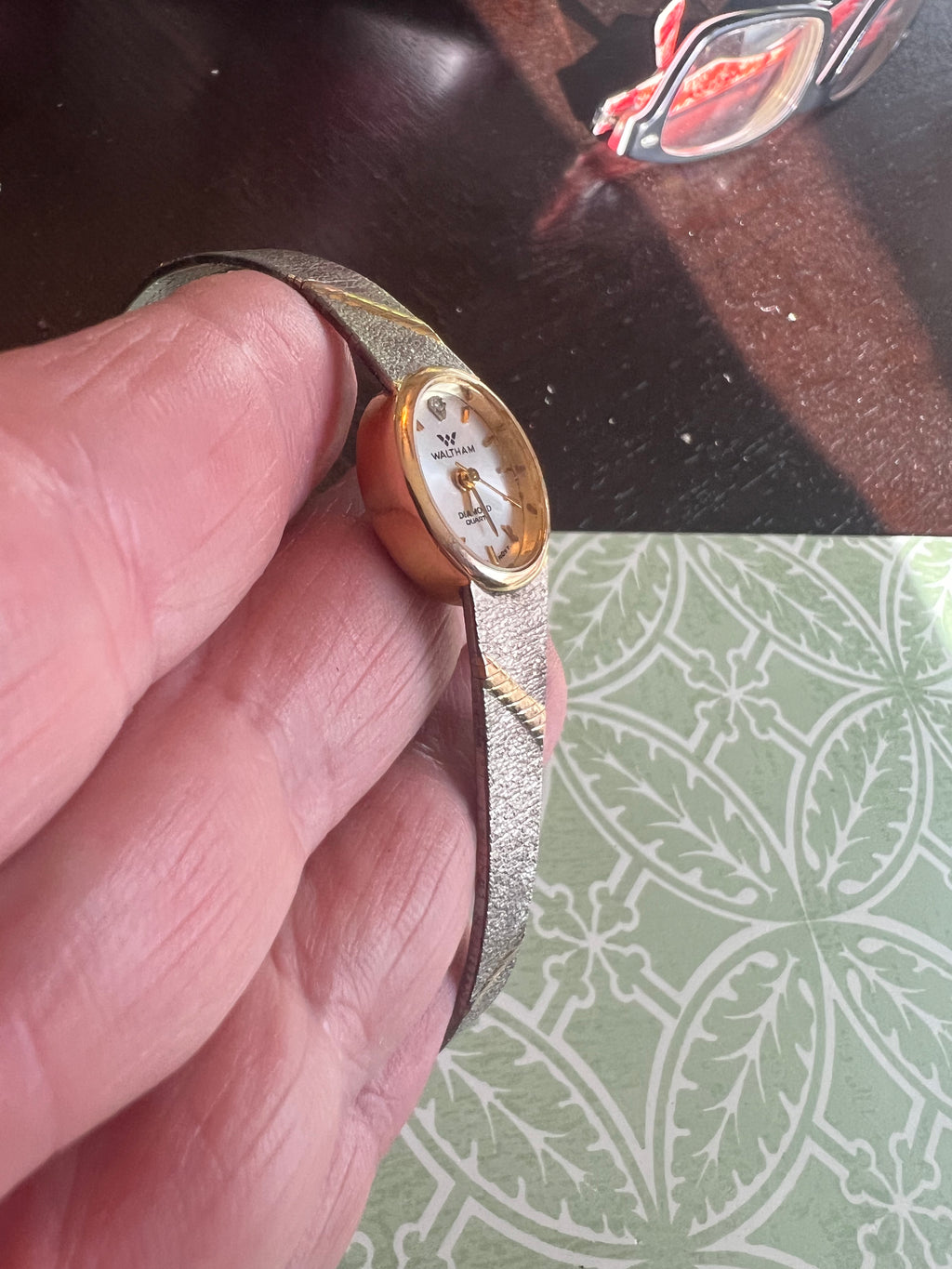 Vintage ladies Waltham dainty gold tone watch. Runs perfectly.