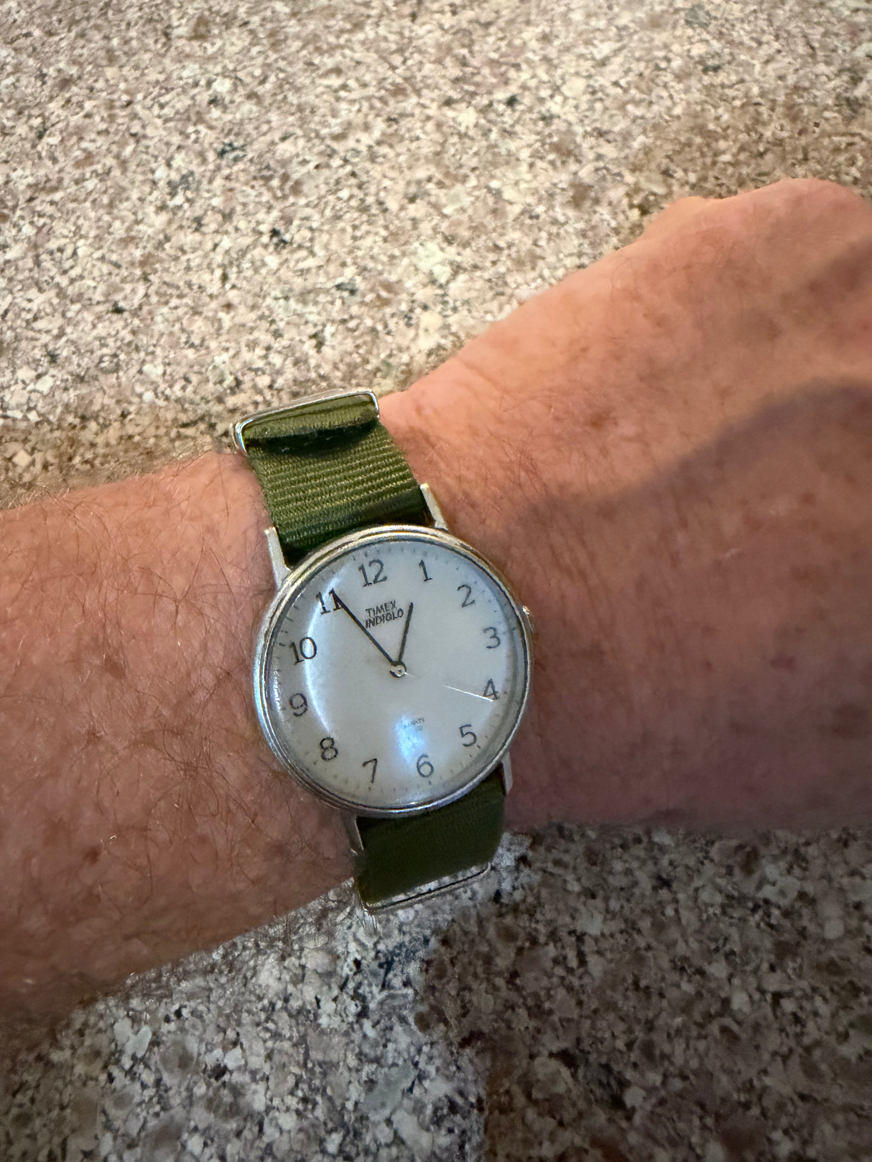 Vintage men’s Timex field watch. NATO strap.