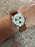 Wenger Men's Swiss Made Panda DiChronograph Date Brown Leather Strap. 537.0936