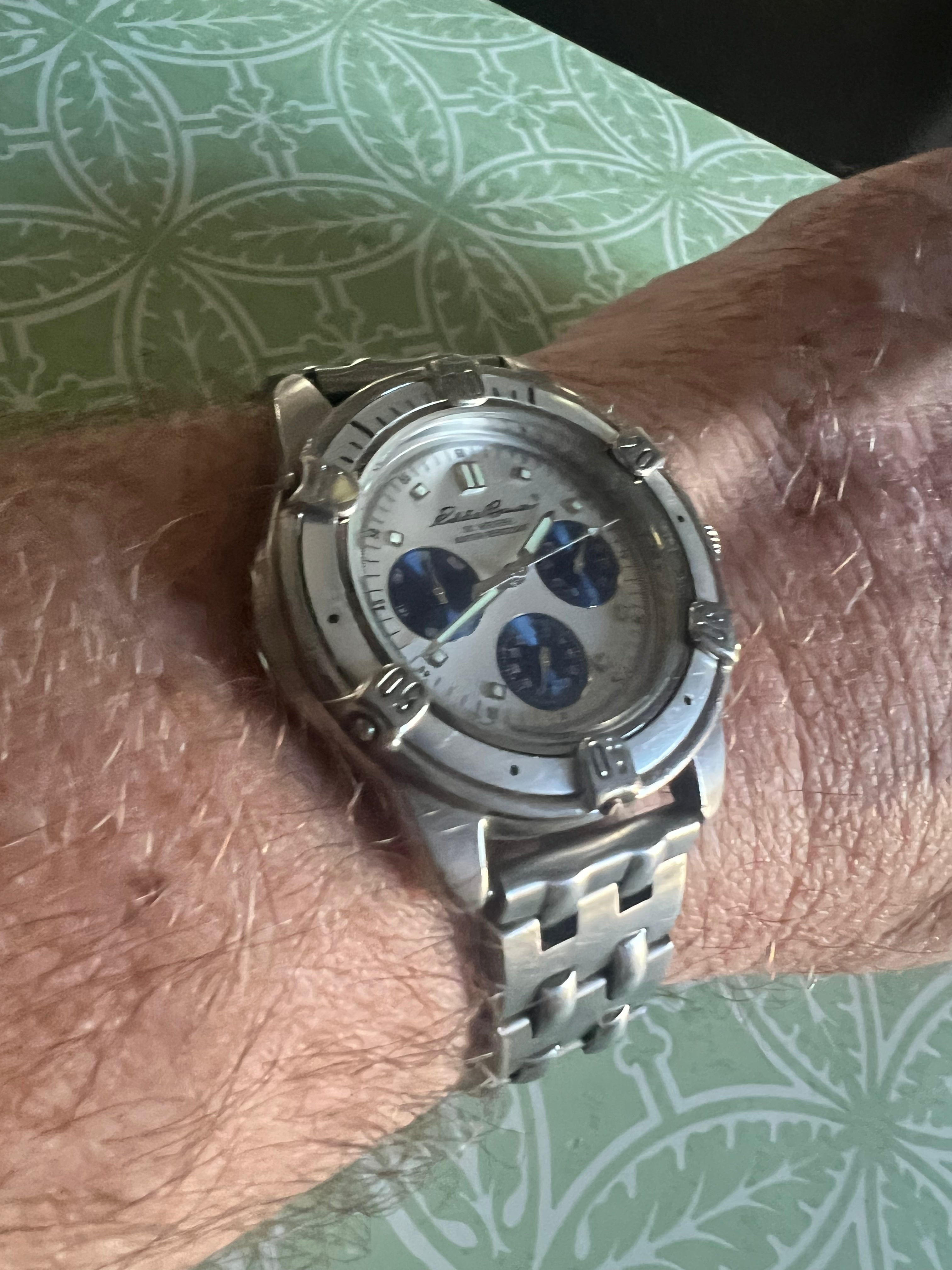 Eddie Bauer #3752 LG 3 EYE Quartz Analog Men's Watch Sz. 7-3/4 New Battery