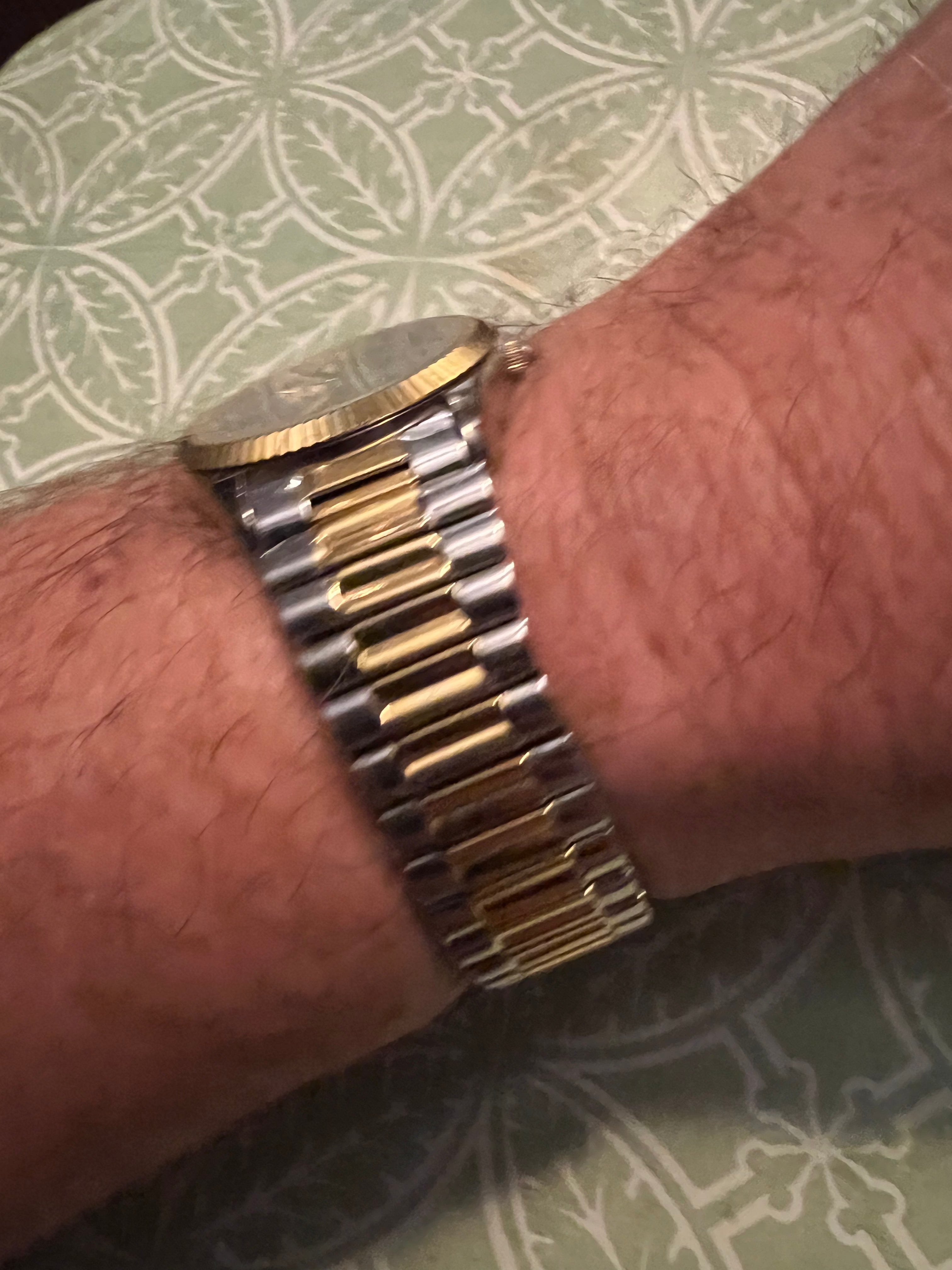 Men’s LA Express two tone dress watch diamond accent