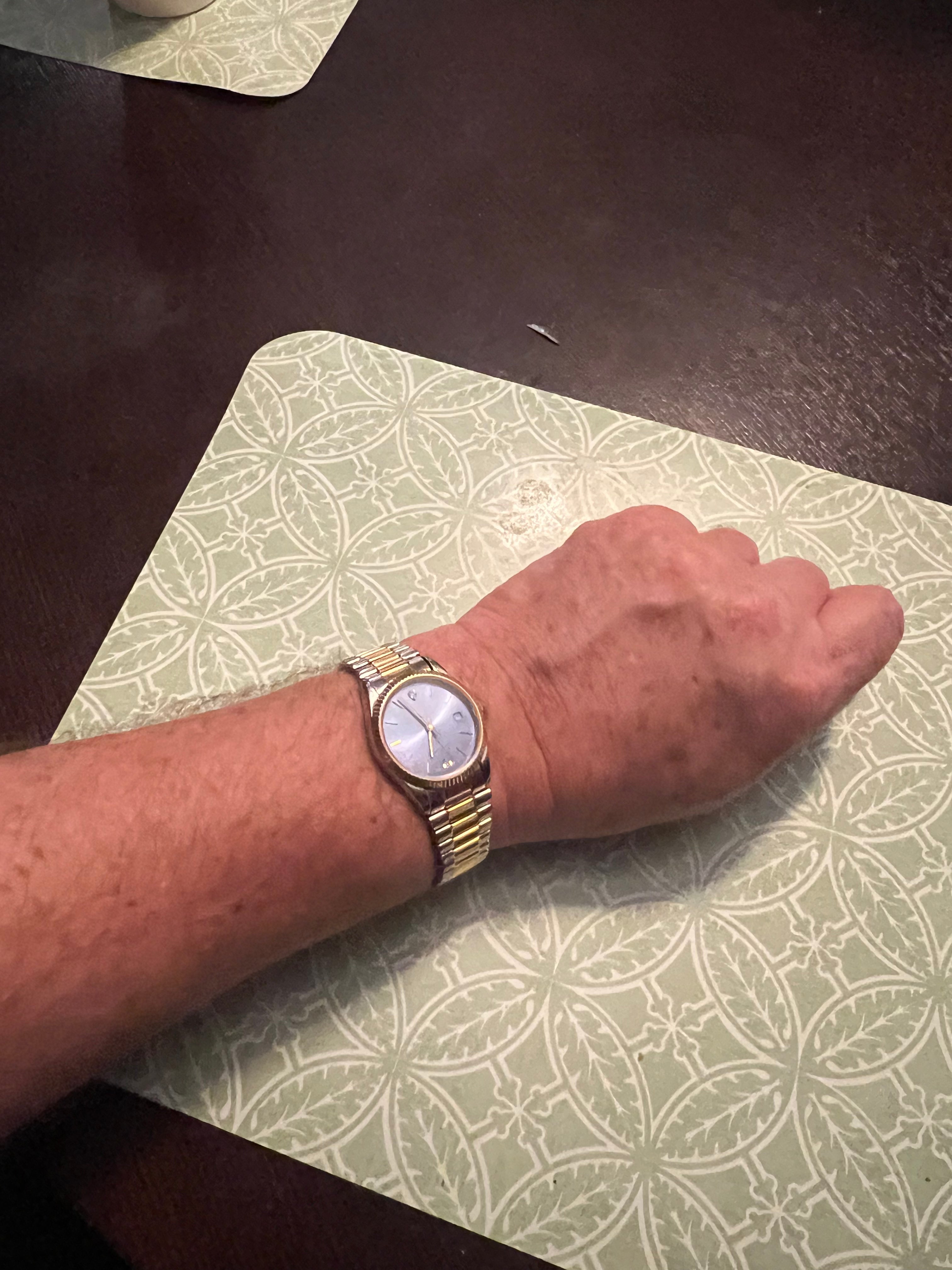 Men’s LA Express two tone dress watch diamond accent