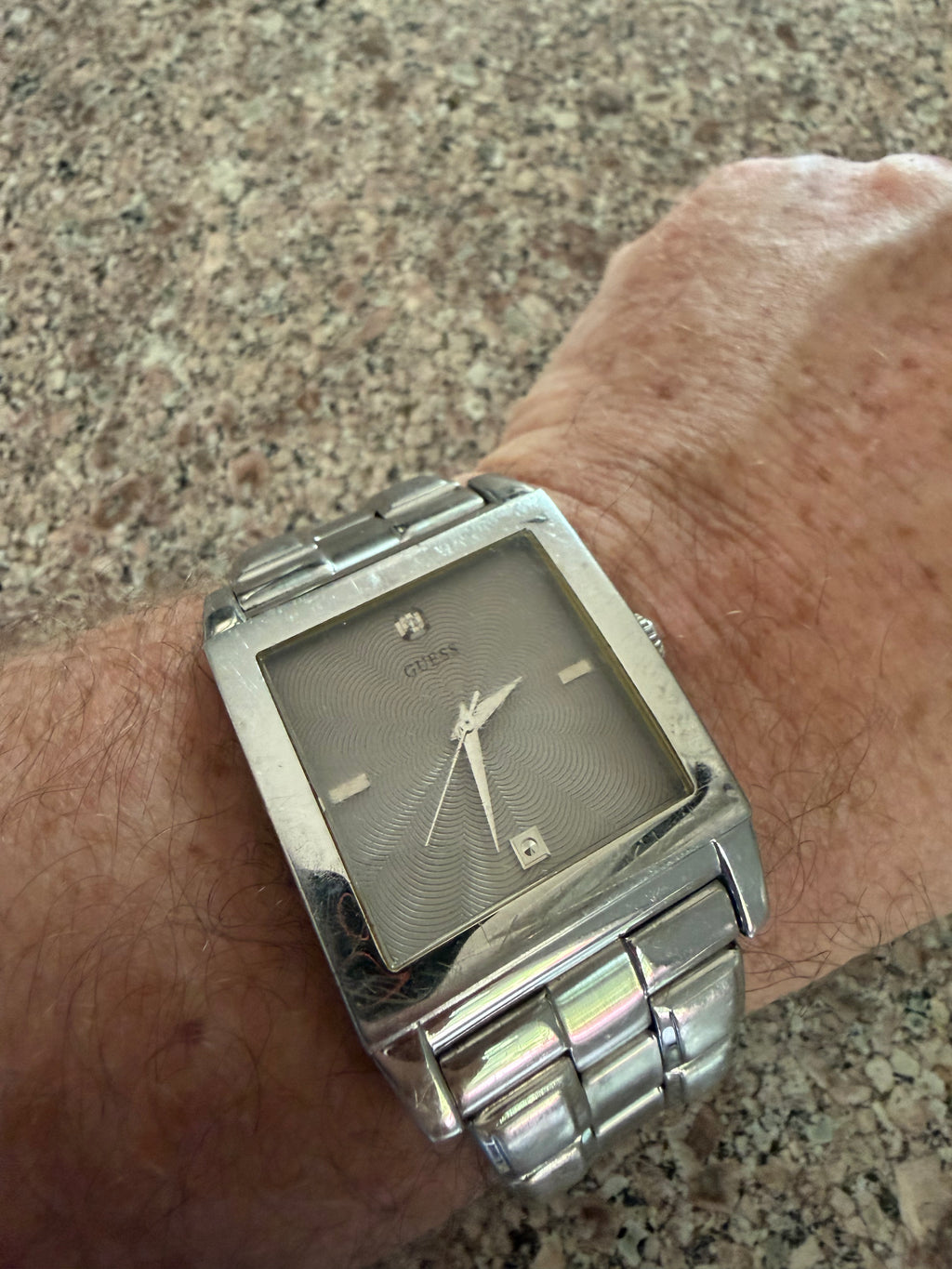 Large face Guess Diamond accent watch new battery full links