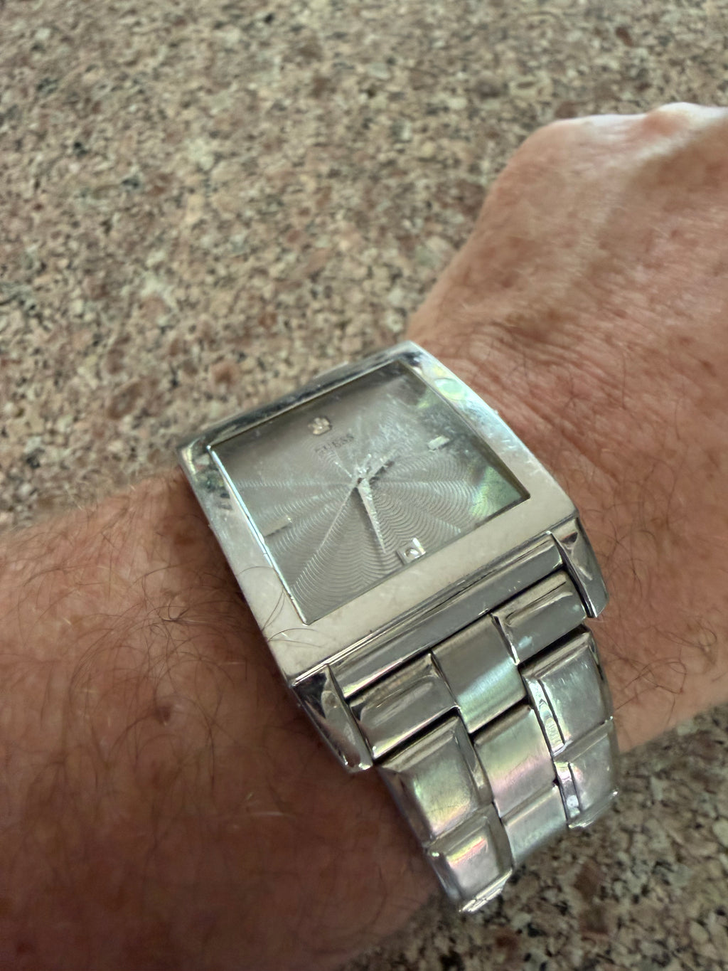 Large face Guess Diamond accent watch new battery full links