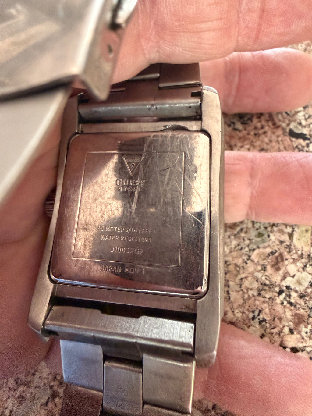 Large face Guess Diamond accent watch new battery full links