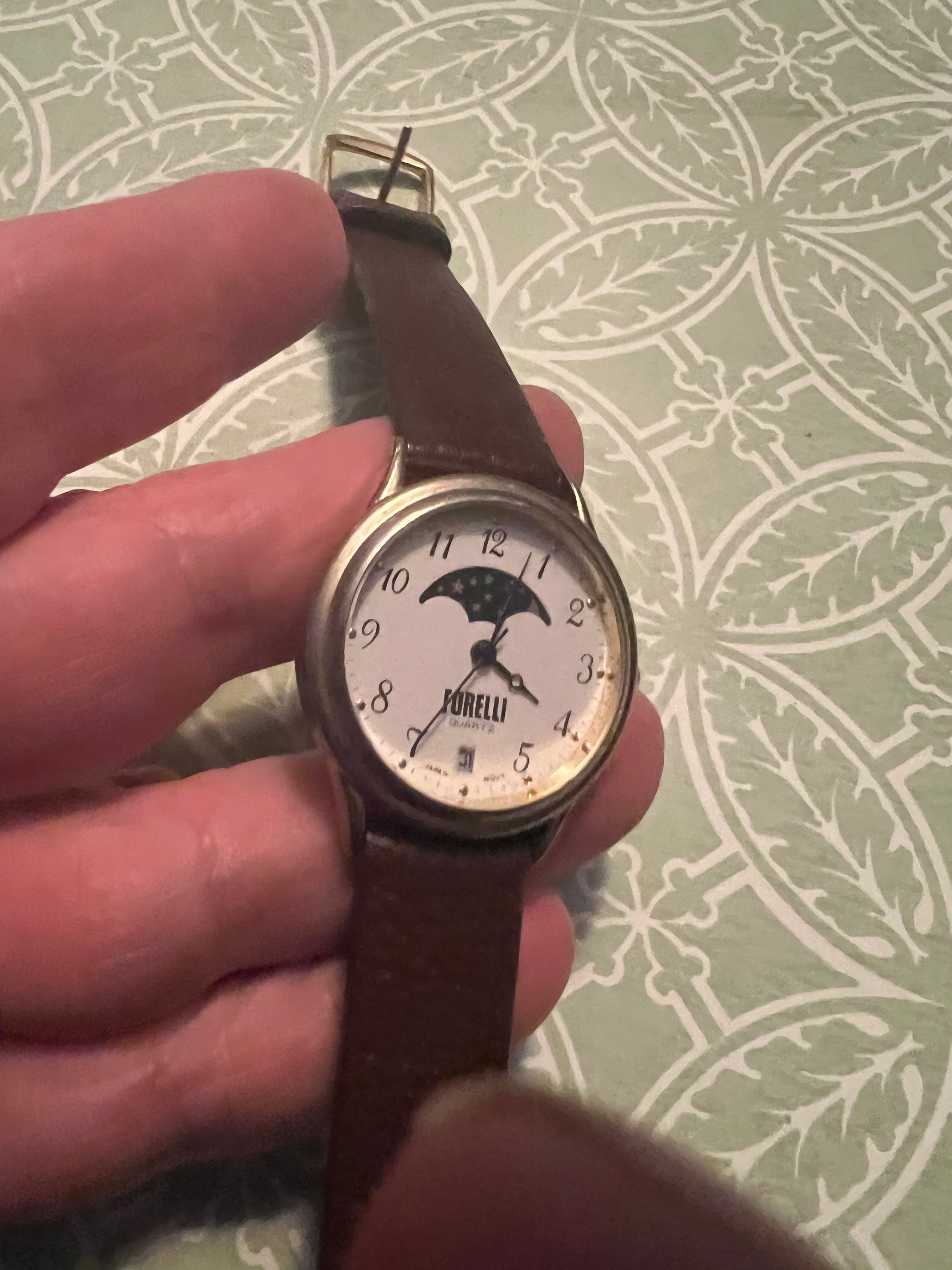 1995 ladies Forelli moon-phase watch. New battery