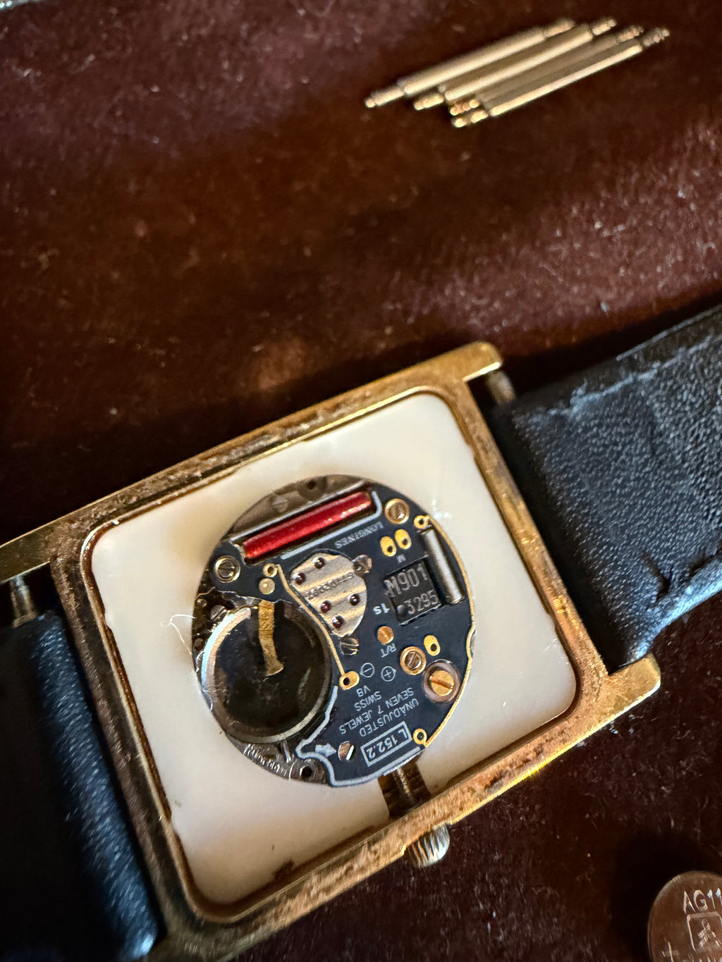 Vintage Longines St. Moritz- Mens Swiss Quartz Tank Watch-NOS Calf Strap, Batt.