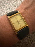 Vintage Longines St. Moritz- Mens Swiss Quartz Tank Watch-NOS Calf Strap, Batt.