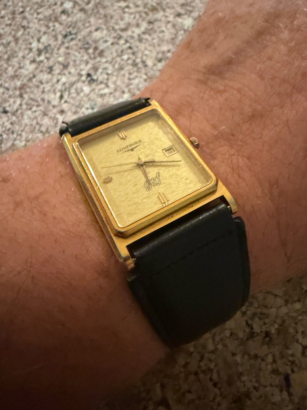 Vintage Longines St. Moritz- Mens Swiss Quartz Tank Watch-NOS Calf Strap, Batt.