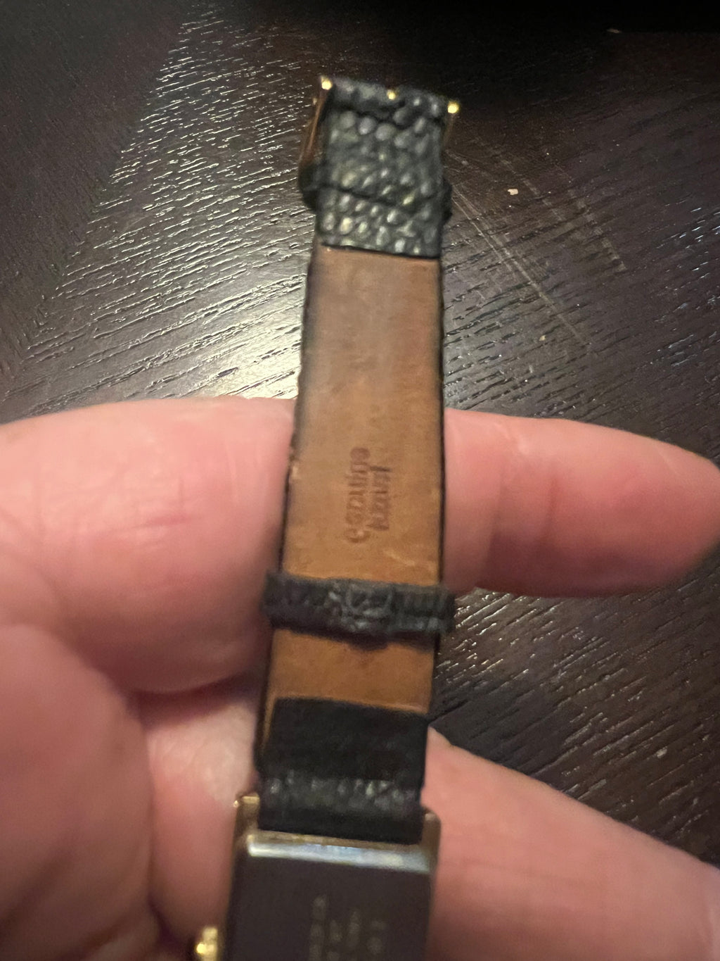 Vintage Citizen  3220-s18604 Dainty Ladies Gold Tone Watch With Lizard Strap
