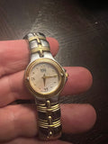 Estate ESQ By Movado Ladies Gold Tone White Dial Roman Numeral Swiss Watch