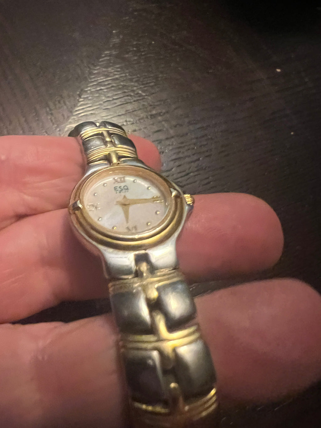 Estate ESQ By Movado Ladies Gold Tone White Dial Roman Numeral Swiss Watch