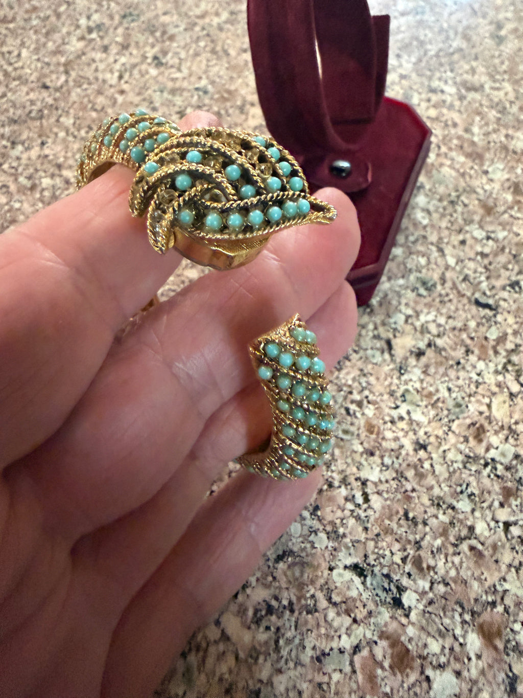 Crawford Vintage Winding Cuff Bangle Ladies Peek A Boo Watch Serviced Runs Great