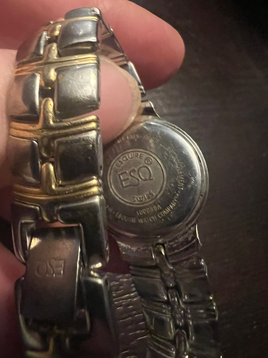 Estate ESQ By Movado Ladies Gold Tone White Dial Roman Numeral Swiss Watch